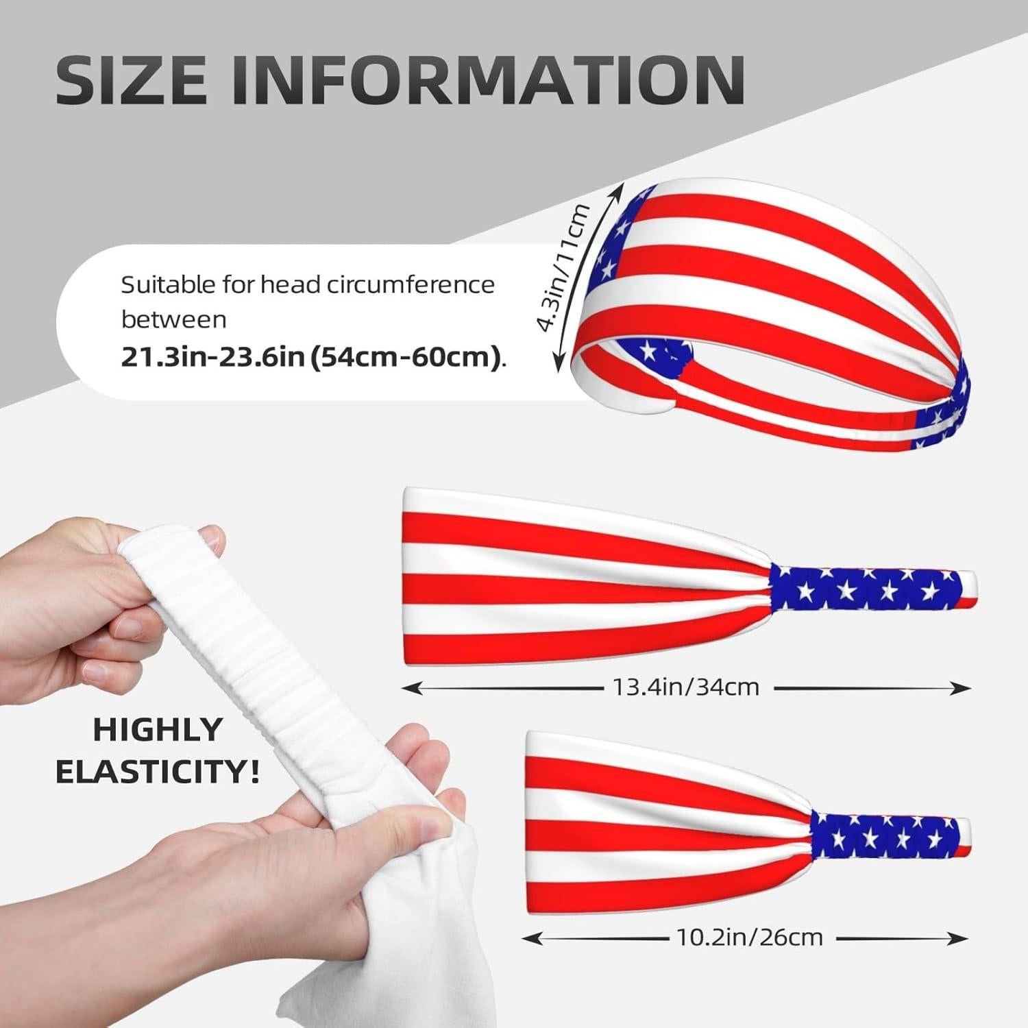 Diadema Antideslizante Genérico Bandera Americana para Ejercicio