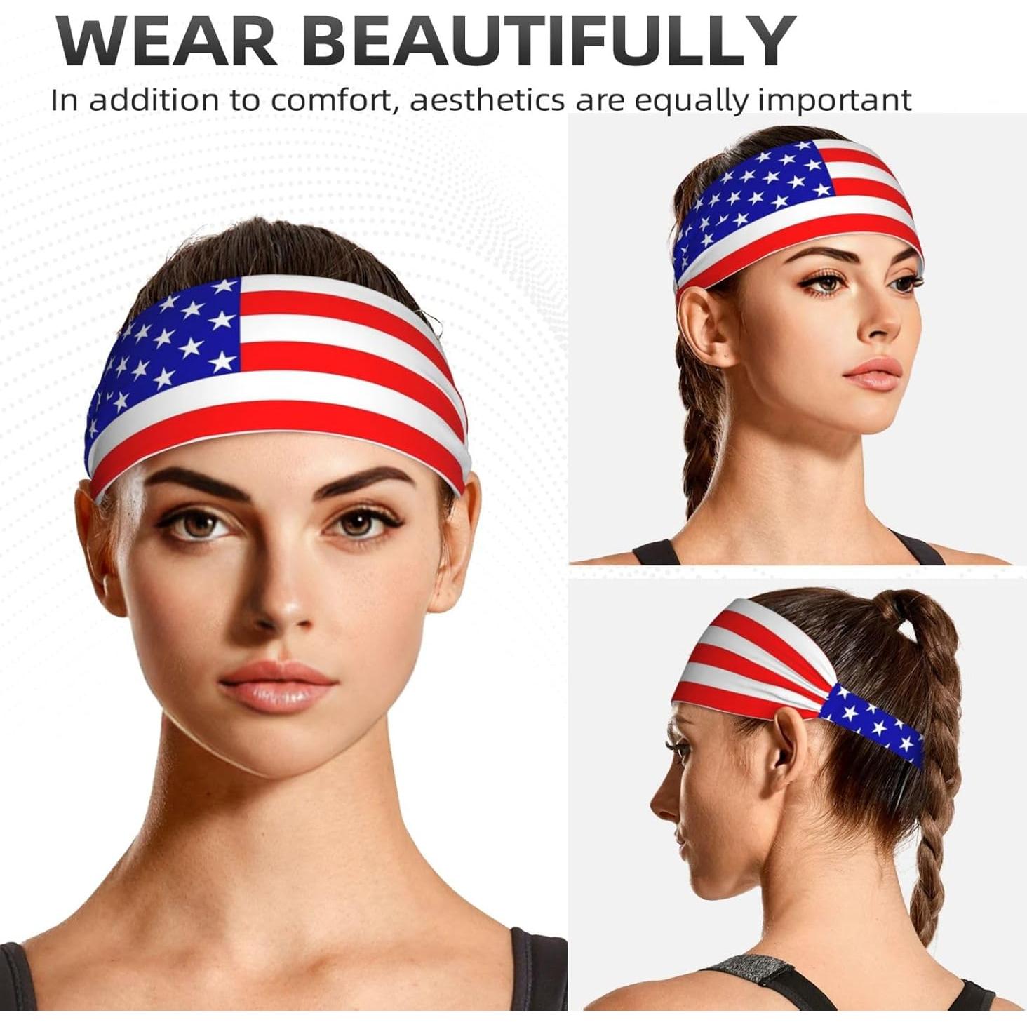Diadema Antideslizante Genérico Bandera Americana para Ejercicio