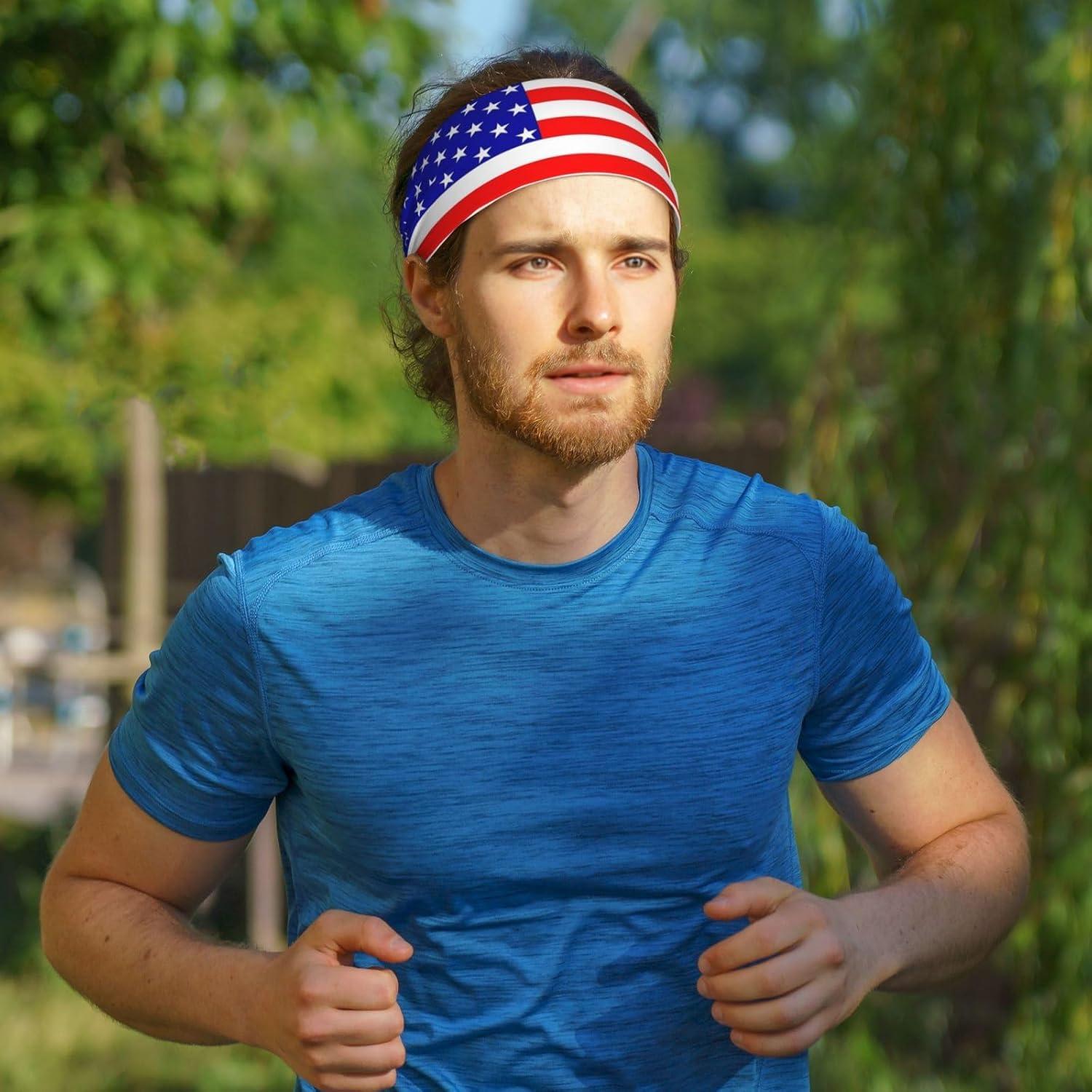 Diadema Antideslizante Genérico Bandera Americana para Ejercicio