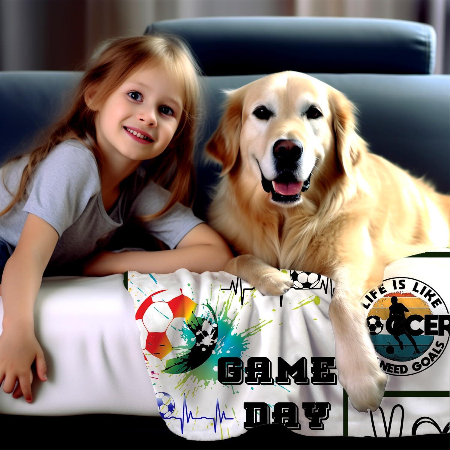 Manta de Fútbol MIBDDK 127x102 cm Franela Ultra Suave