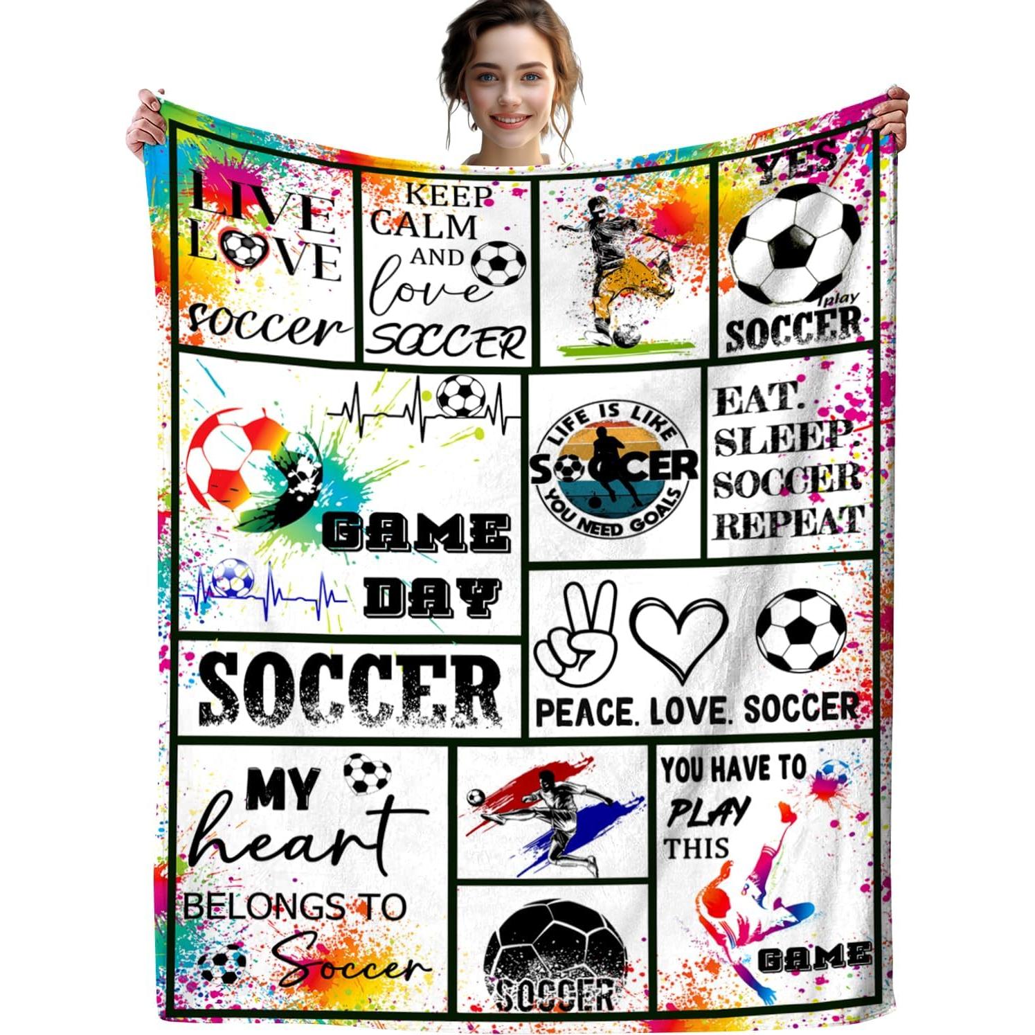 Manta de Fútbol MIBDDK 127x102 cm Franela Ultra Suave