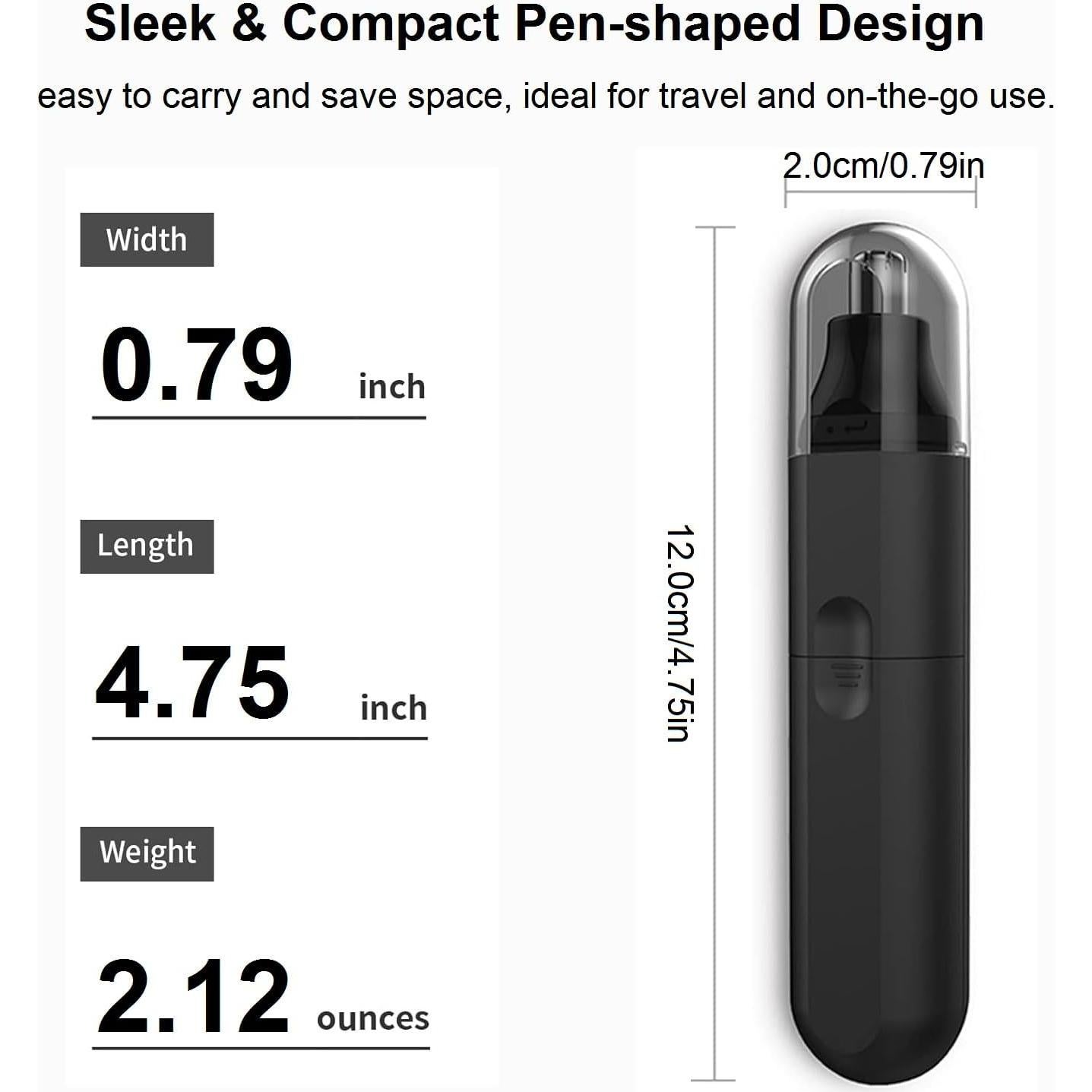 Recortador de Vello Nasal y Auricular KAMISAFE IPX7 Portátil