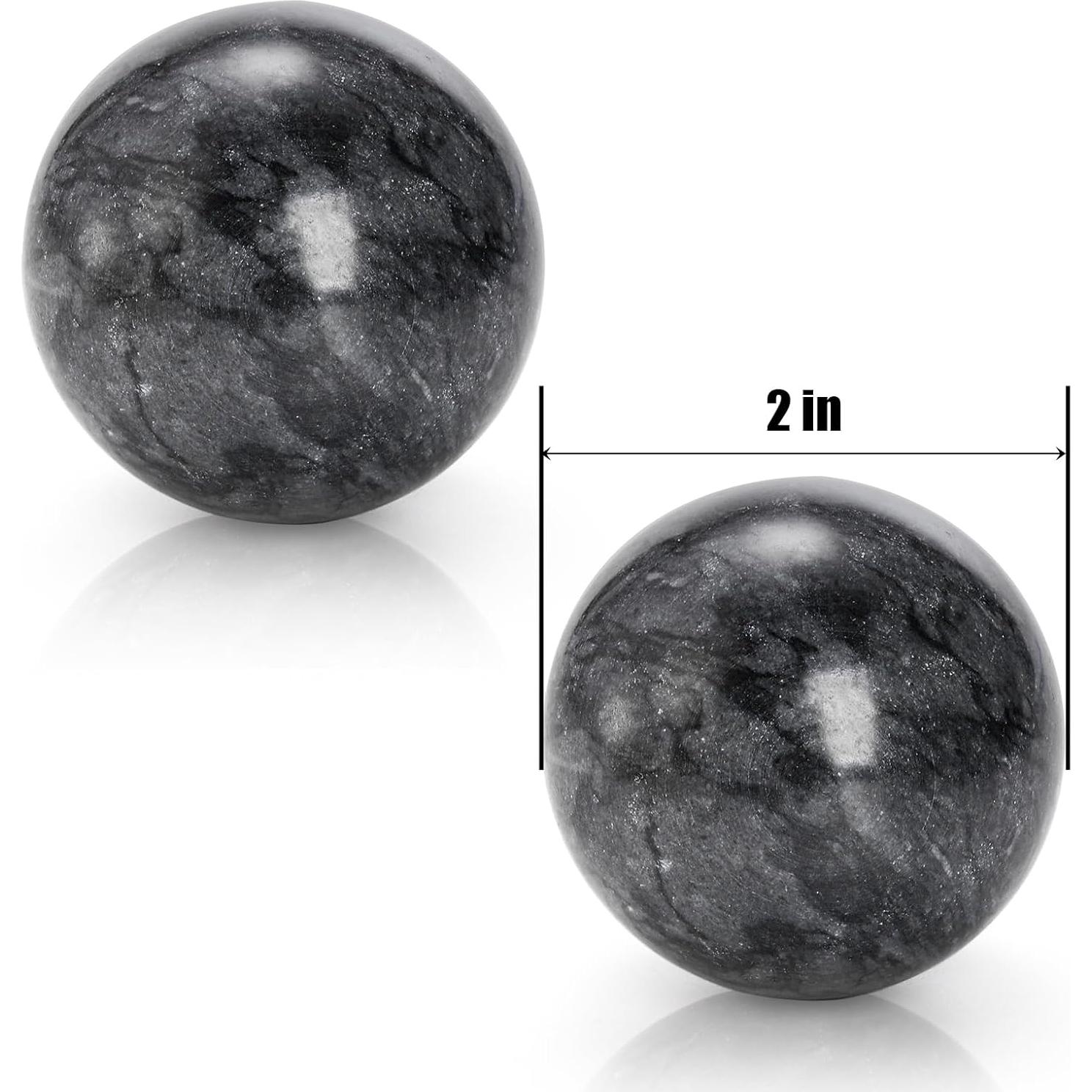 Conjunto de 4 Bolas de Baoding Lyellfe de Jade Negro 5.08 cm