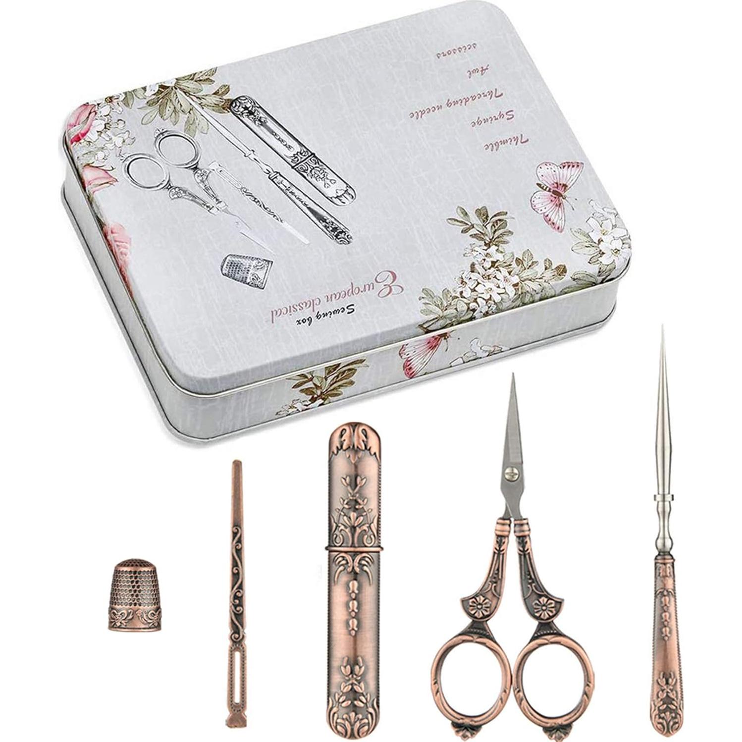 Tijeras de Coser Vintage NOTIONSLAND con Cinta Métrica 15 cm