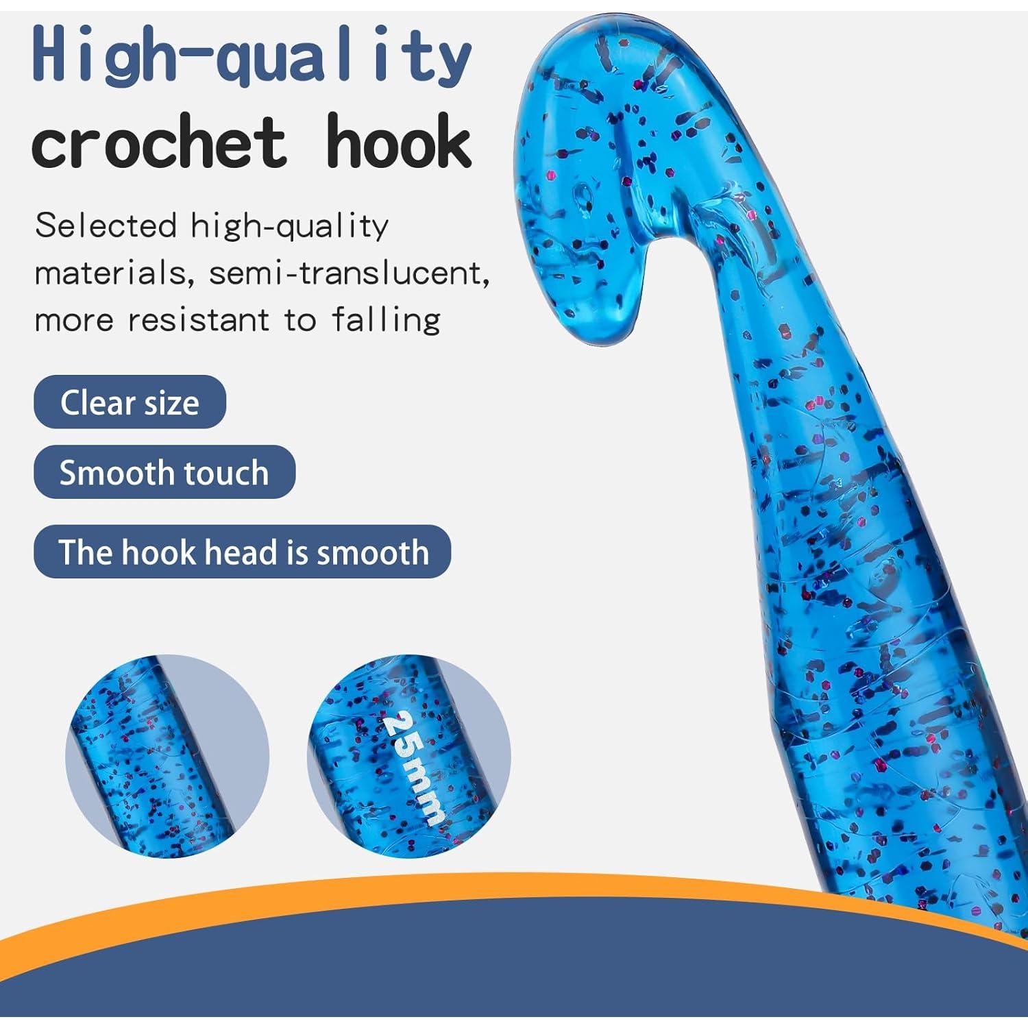 Conjunto de Ganchos de Crochet Grandes QMNNMA 12-25mm Azul