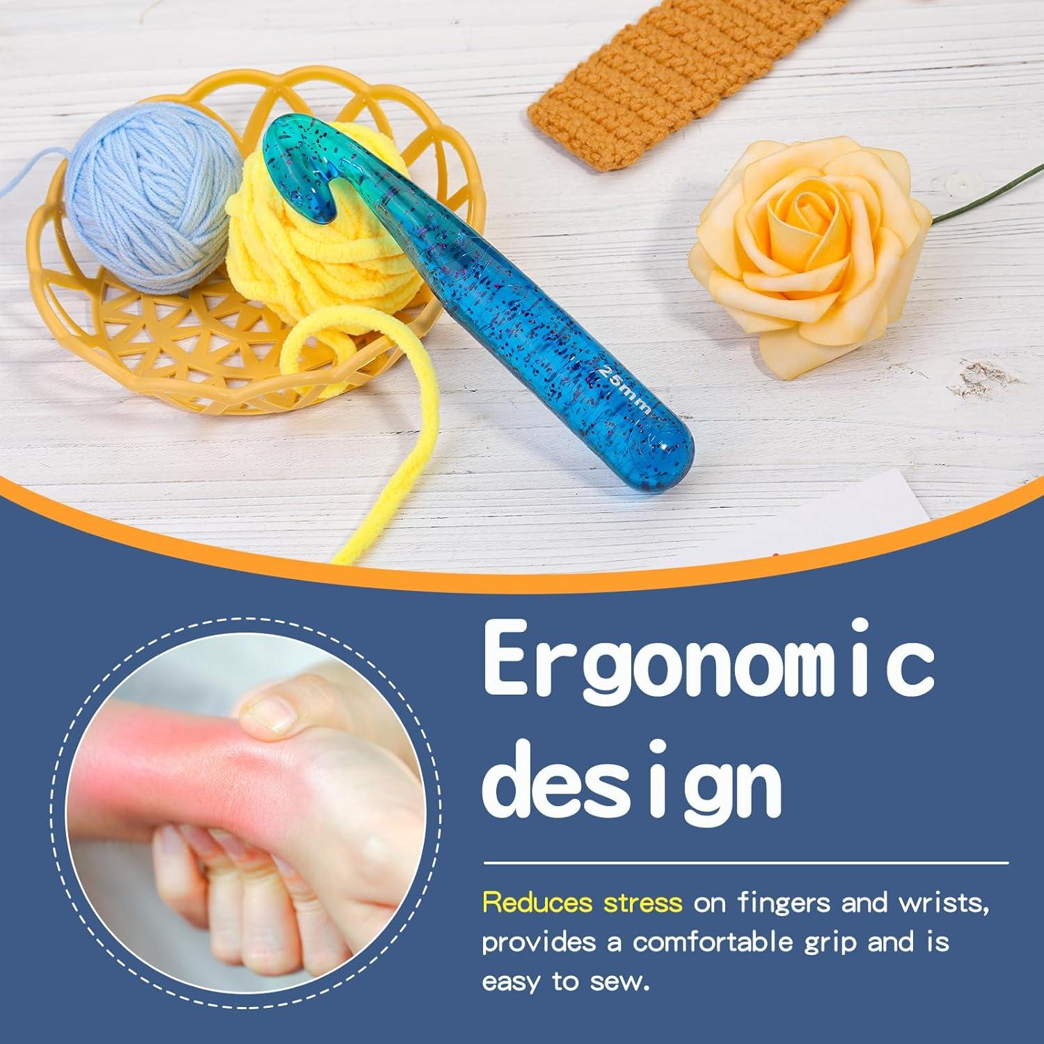 Conjunto de Ganchos de Crochet Grandes QMNNMA 12-25mm Azul