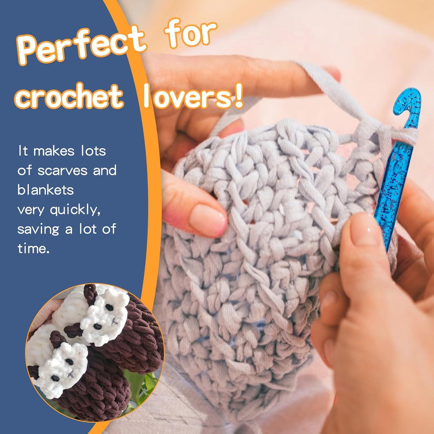 Conjunto de Ganchos de Crochet Grandes QMNNMA 12-25mm Azul