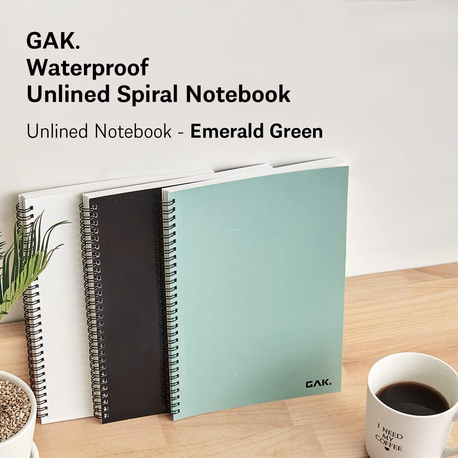 Cuaderno Espiral GAK de Papel de Piedra Verde Mediano 50 Hojas