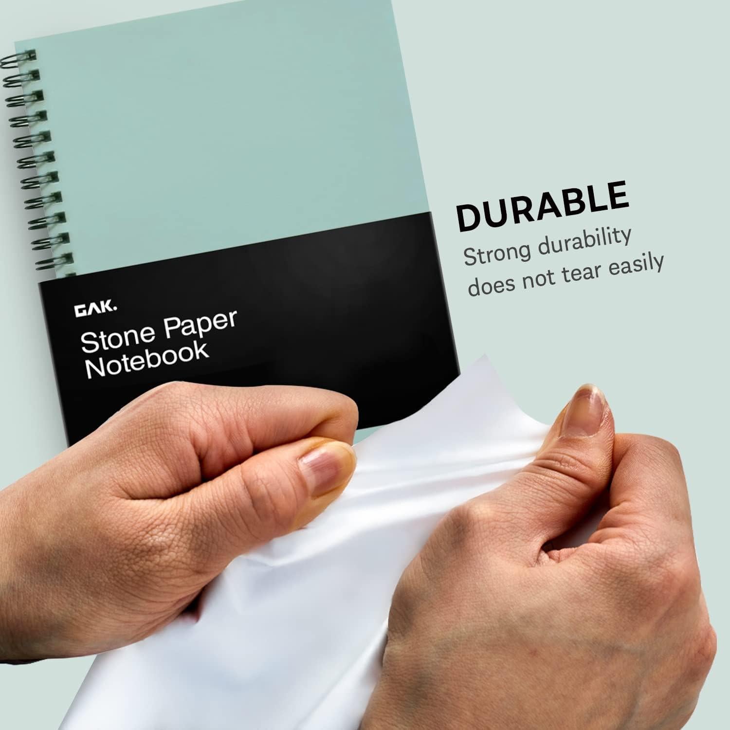 Cuaderno Espiral GAK de Papel de Piedra Verde Mediano 50 Hojas