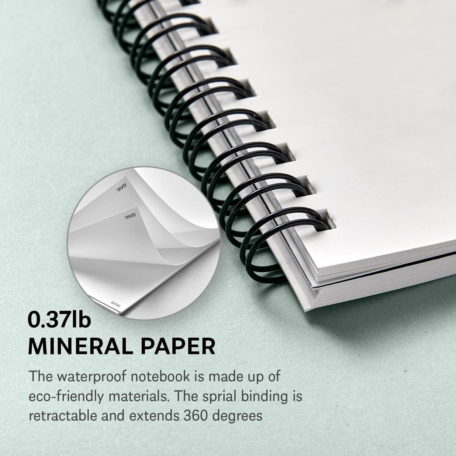 Cuaderno Espiral GAK de Papel de Piedra Verde Mediano 50 Hojas
