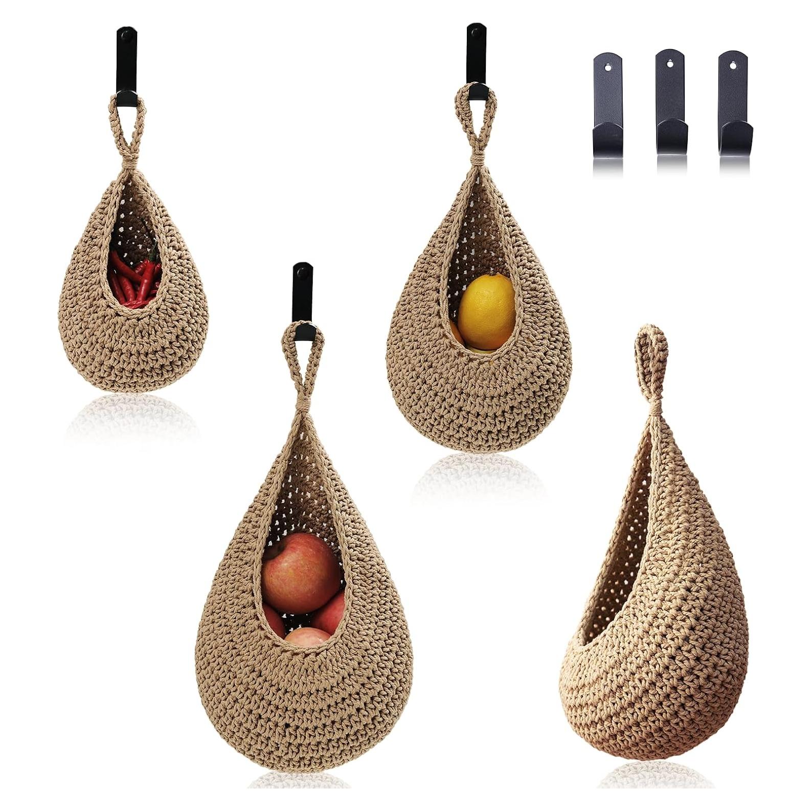 Juego de 3 cestas colgantes MKO SHUN para frutas y verduras