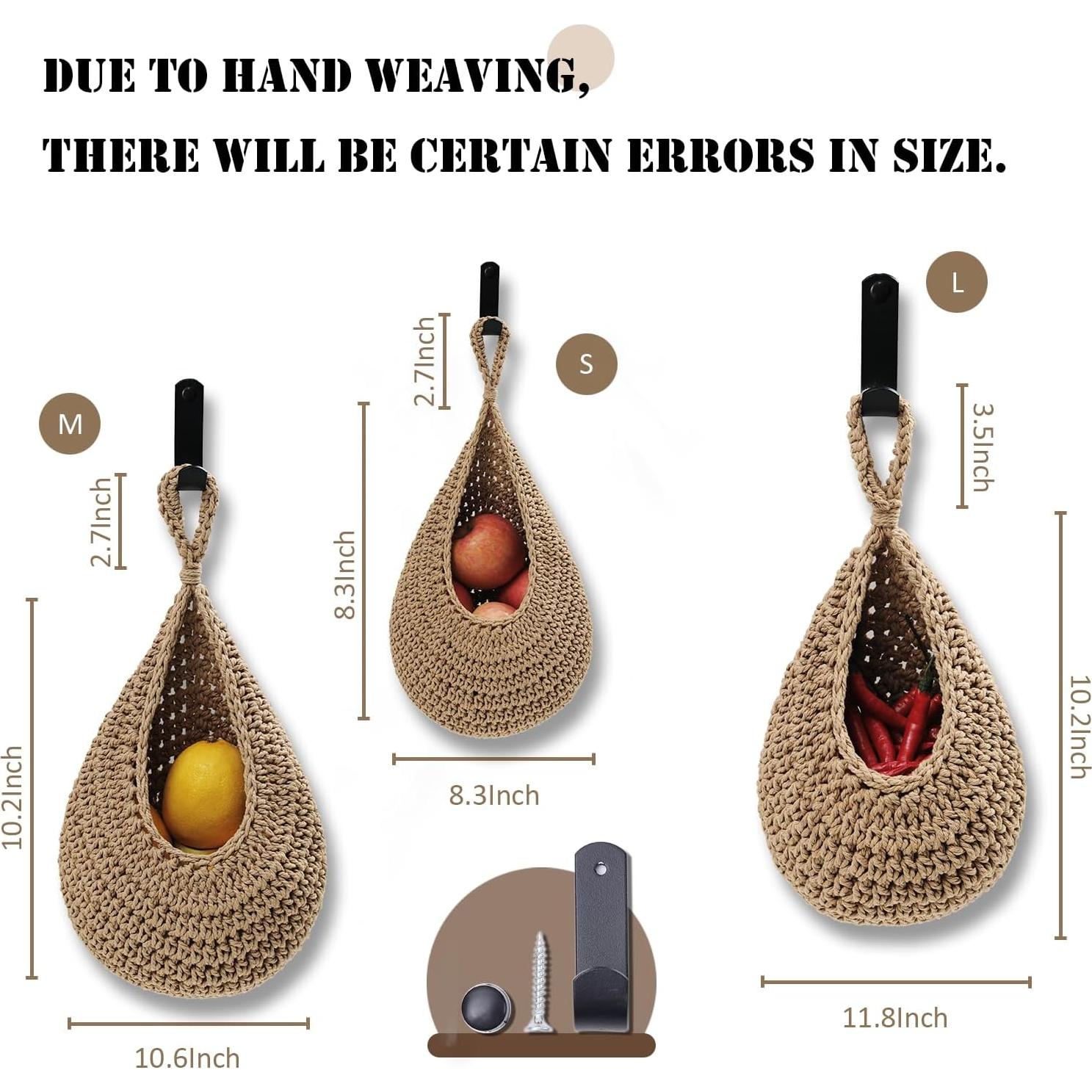 Juego de 3 cestas colgantes MKO SHUN para frutas y verduras