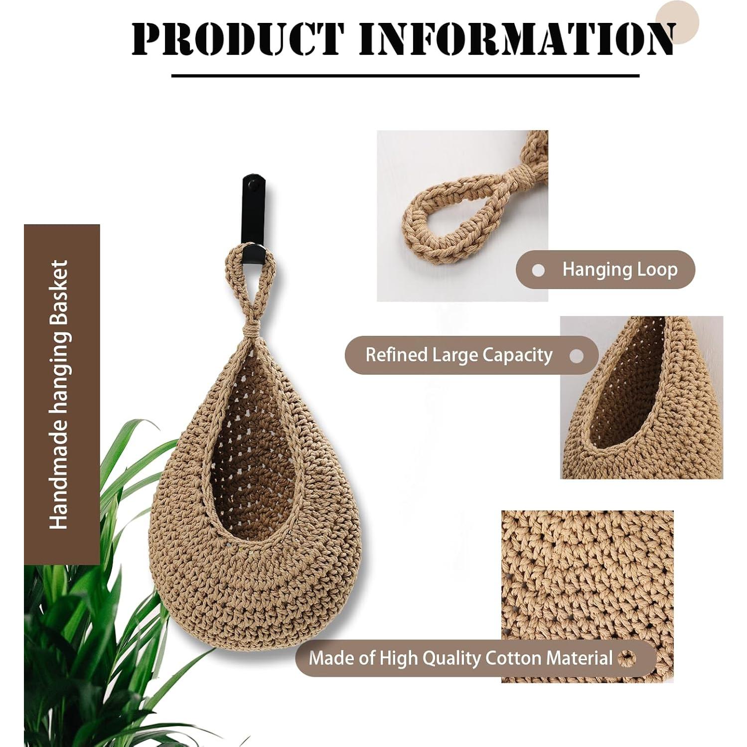 Juego de 3 cestas colgantes MKO SHUN para frutas y verduras