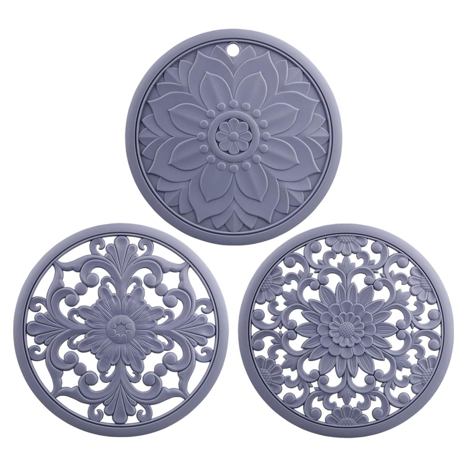 Trivetes de Silicona Smithcraft - Juego de 3 Almohadillas Grises