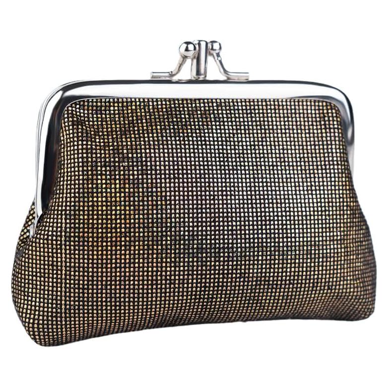 Billetera de Monedas Vintage A13A con Cierre de Boca de Beso