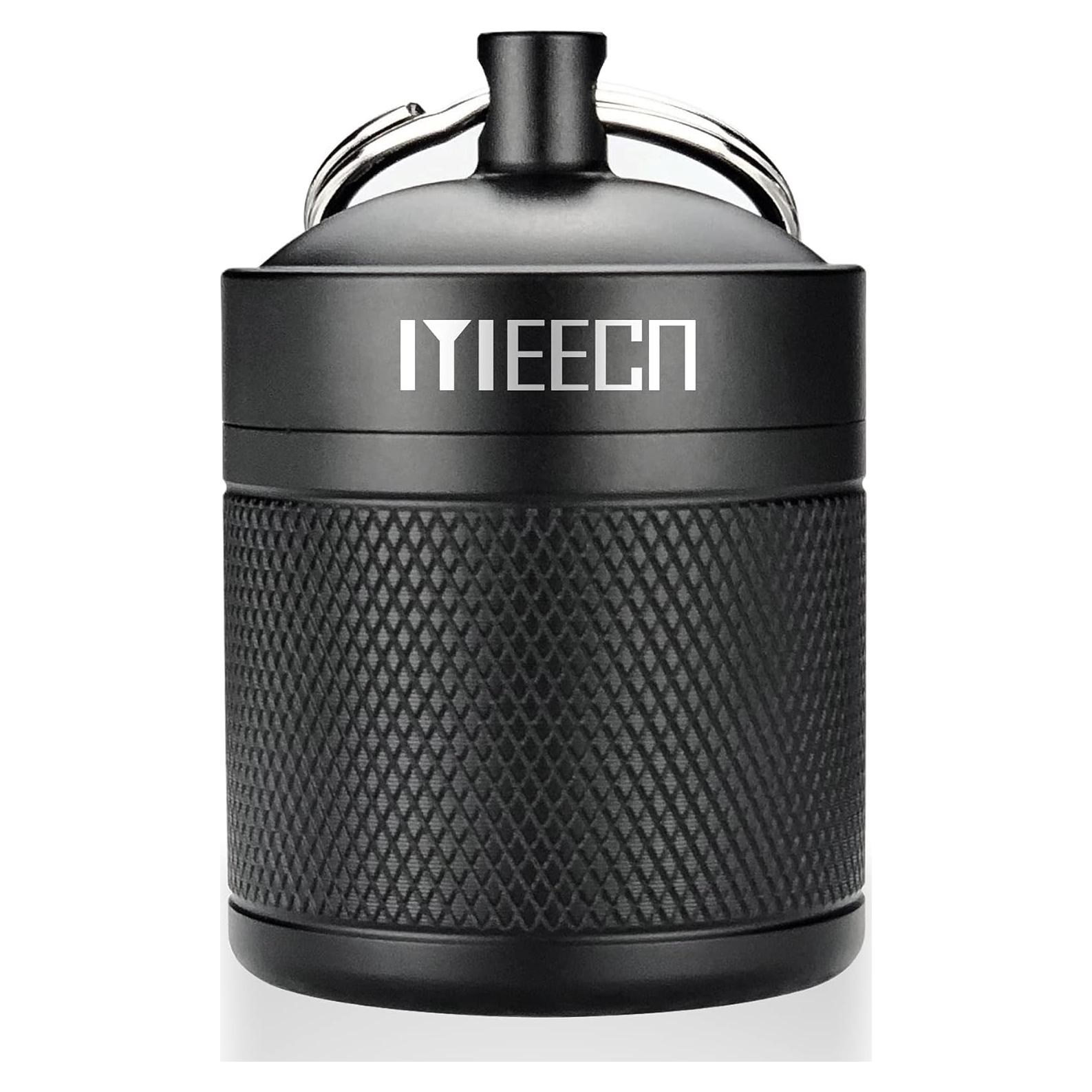 Portapíldoras llavero MEECN aluminio impermeable 1.6x5.08cm negro