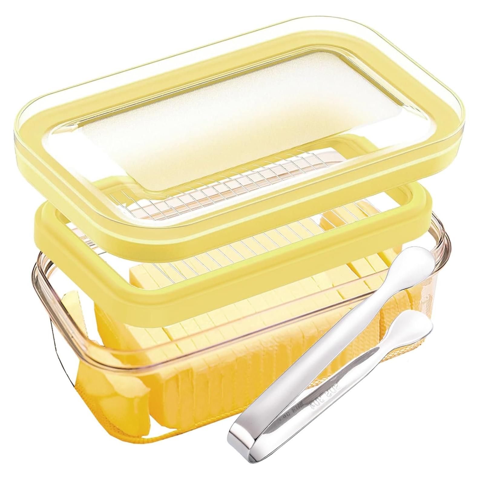 Cortador de Mantequilla Hermético Leqi 0.45L con Pinzas Acero Inoxidable