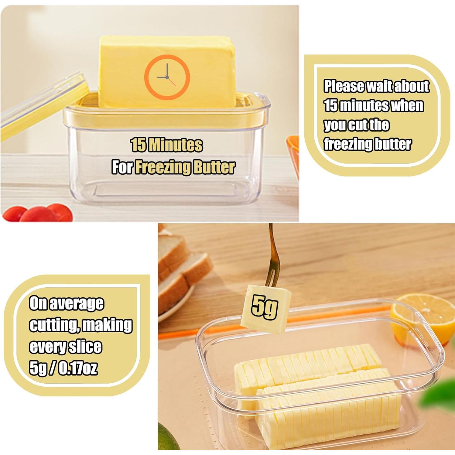 Cortador de Mantequilla Hermético Leqi 0.45L con Pinzas Acero Inoxidable