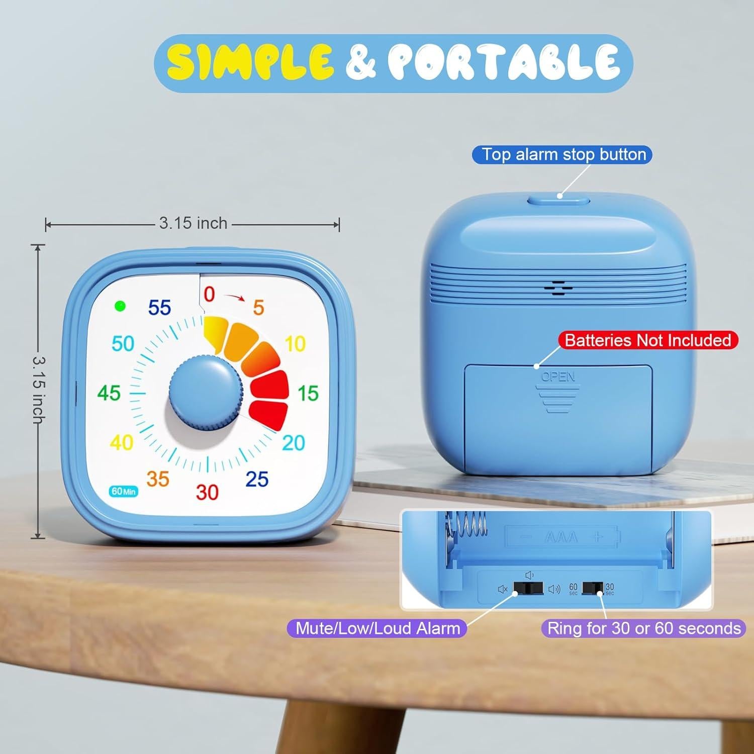 Temporizador Visual Shintrend 60 Minutos Sin Sonido para Niños