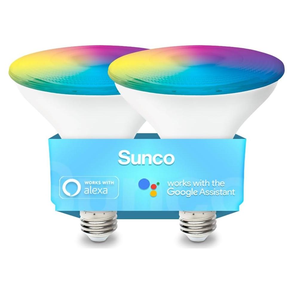 Bombillas LED inteligentes Sunco PAR38 RGB 13W, 2 unidades