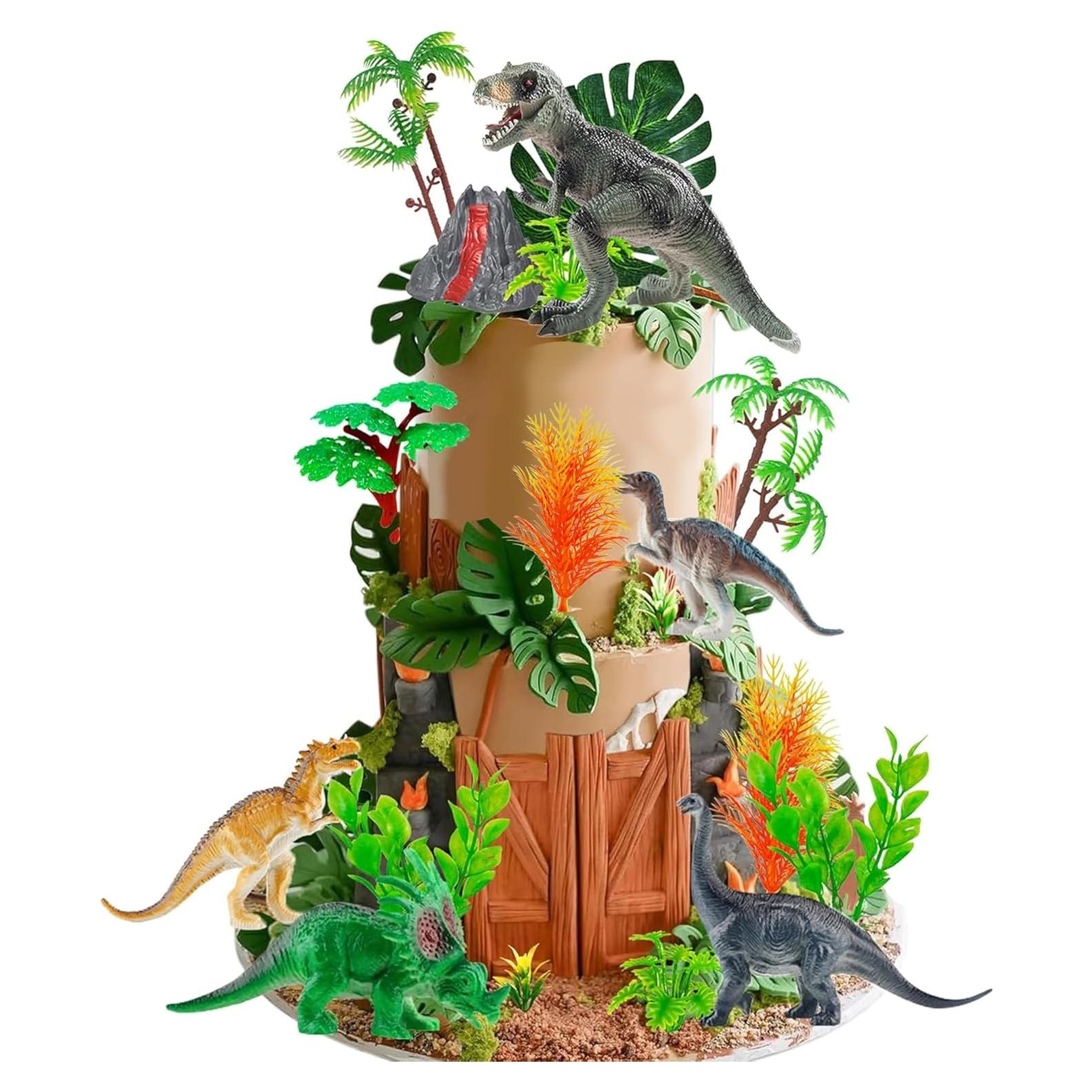 18 Adornos de Pastel de Dinosaurio DRWATE - Fiesta Temática