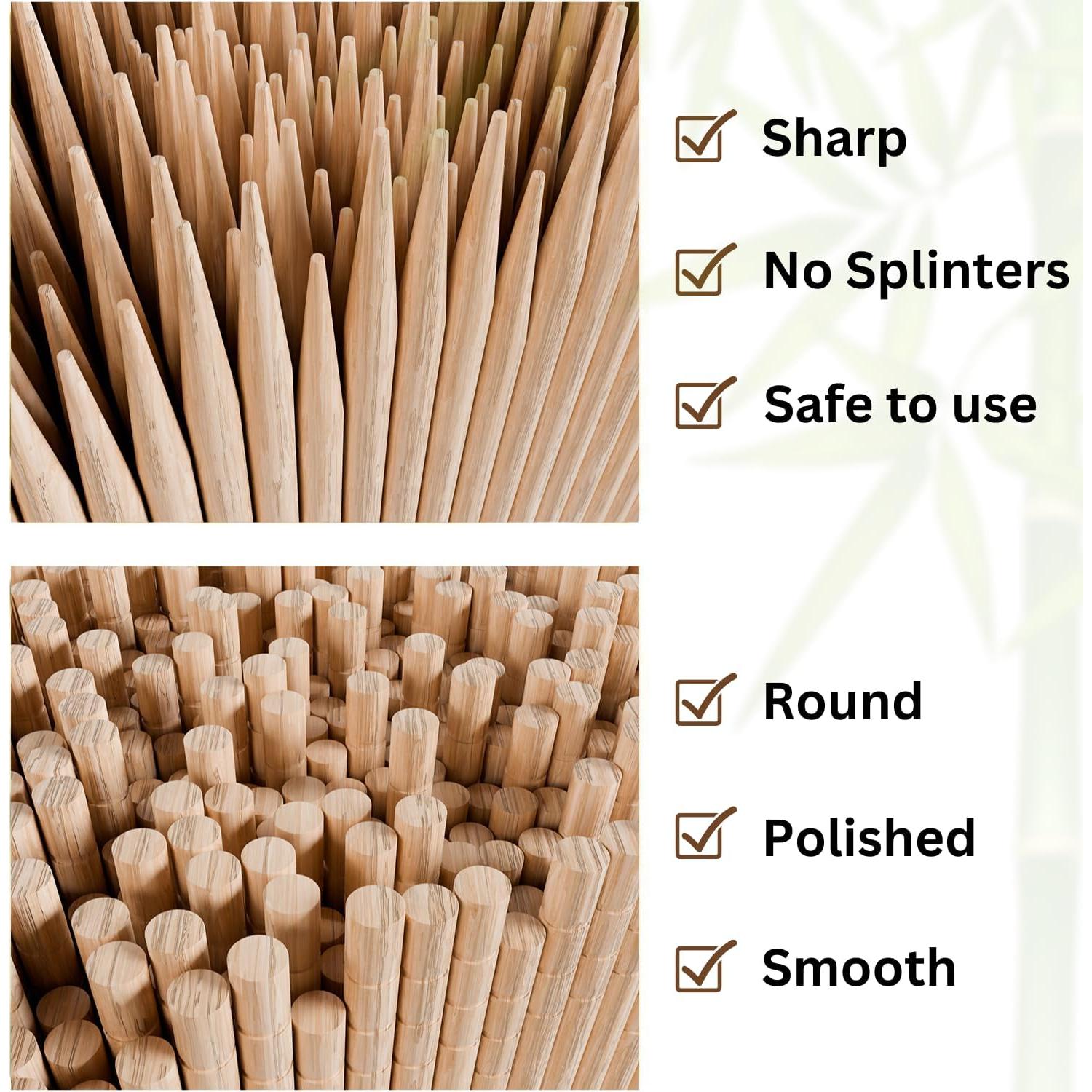 Pinchos de Bambú Natural Super Eco 100 Pcs 15.24 cm