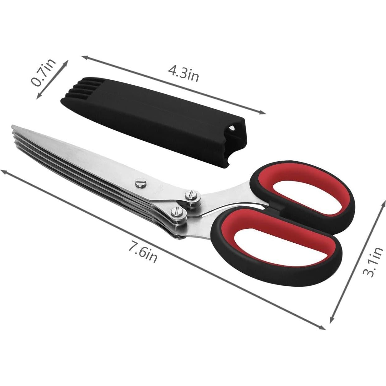 Tijeras de Hierbas LHS 5 Cuchillas Acero Inoxidable Negro