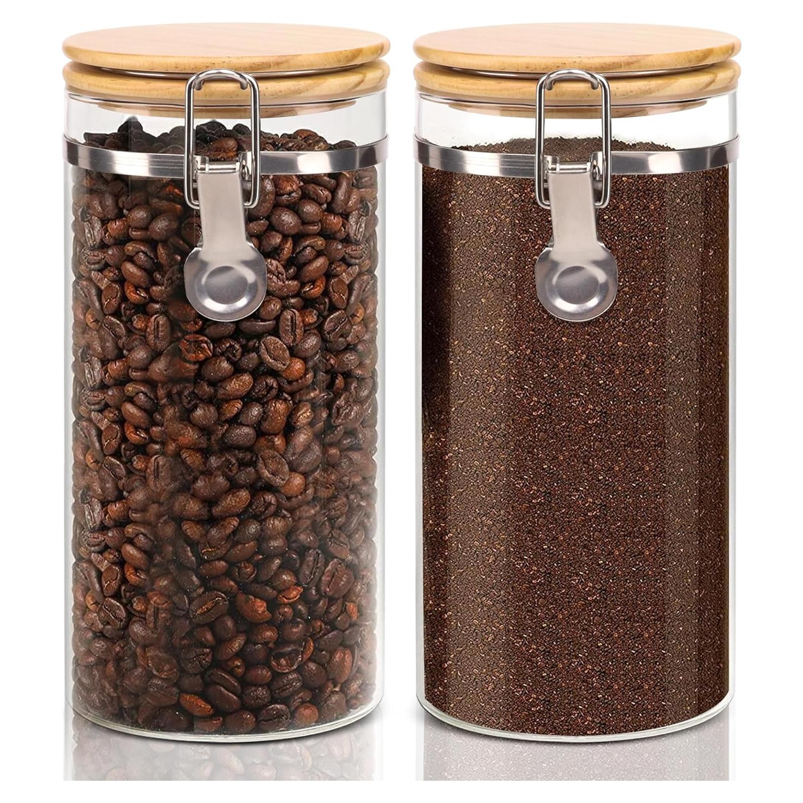 Tarros de Almacenamiento de Vidrio EQEY - 2 Unidades Herméticas