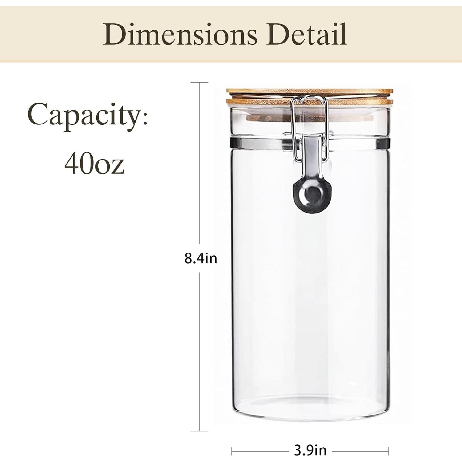 Tarros de Almacenamiento de Vidrio EQEY - 2 Unidades Herméticas