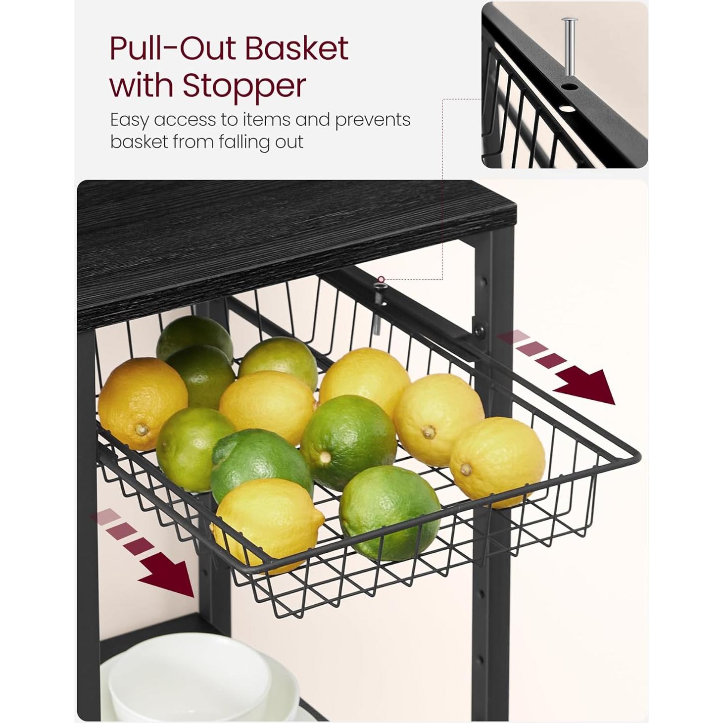 Estante de Panadero VASAGLE con Toma de Corriente 40x90 cm