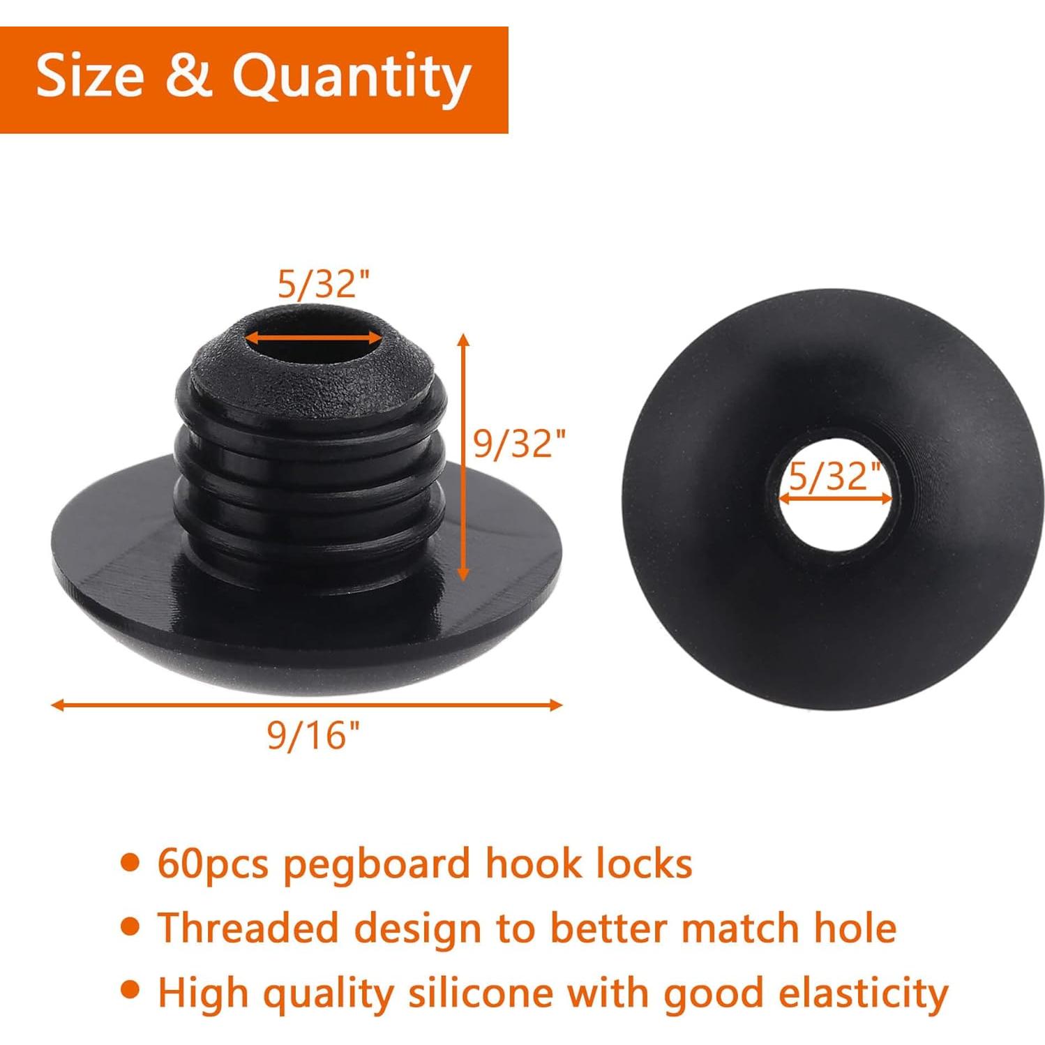 Bloques de bloqueo para ganchos de panel perforado MENEONE 60PCS