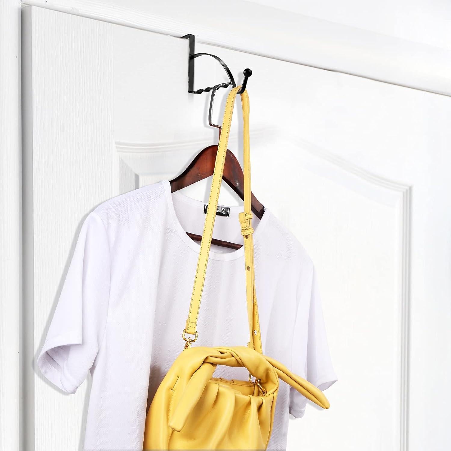 Ganchos sobre la puerta Hotop - Organizador negro 4 piezas