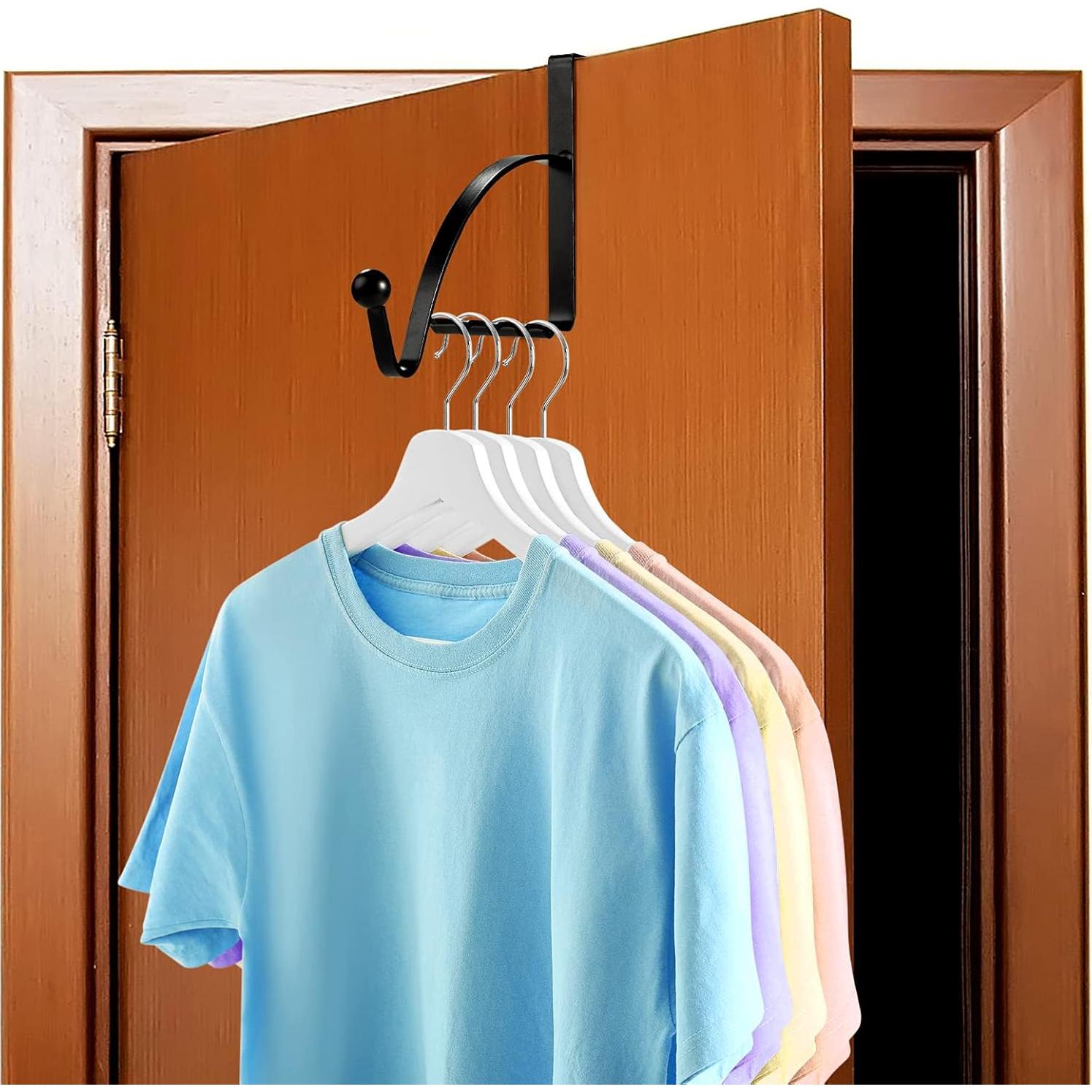 Ganchos sobre la puerta Hotop - Organizador negro 4 piezas