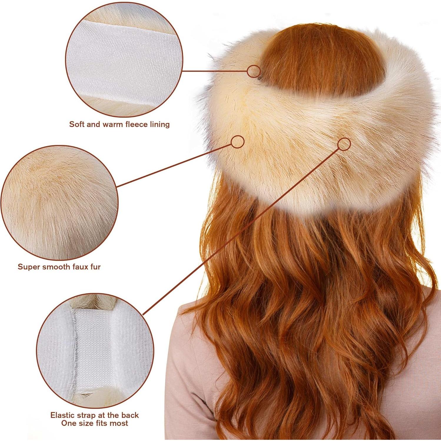 Banda para la Cabeza Dikoaina de Piel Sintética Beige para Mujeres