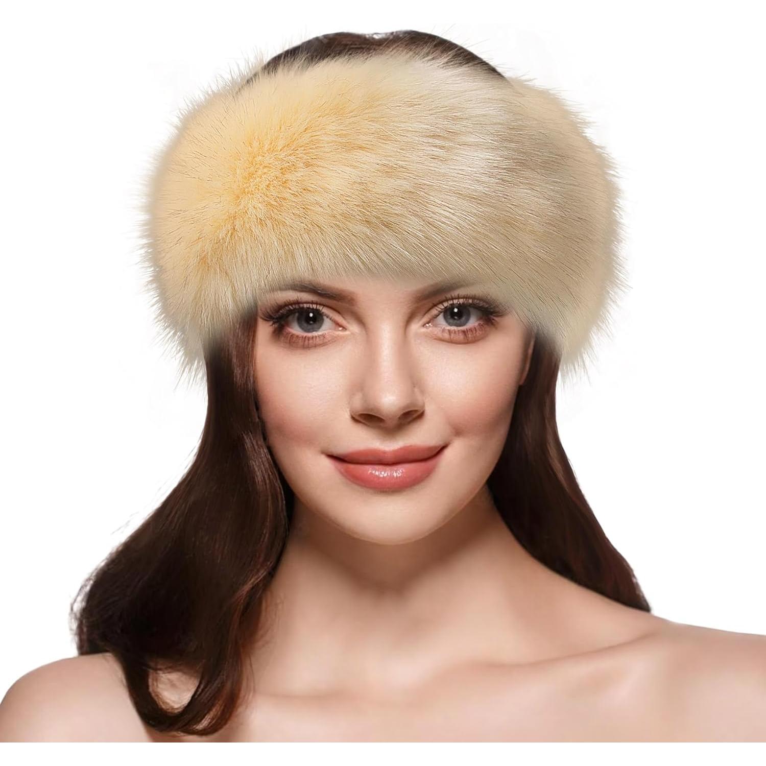 Banda para la Cabeza Dikoaina de Piel Sintética Beige para Mujeres