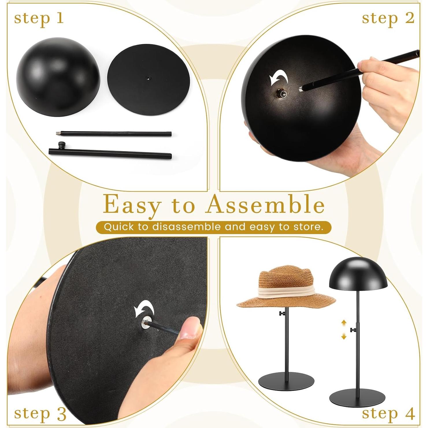 Soporte para Sombreros Sintuff 2 Pcs Ajustable 20-40 cm Negro