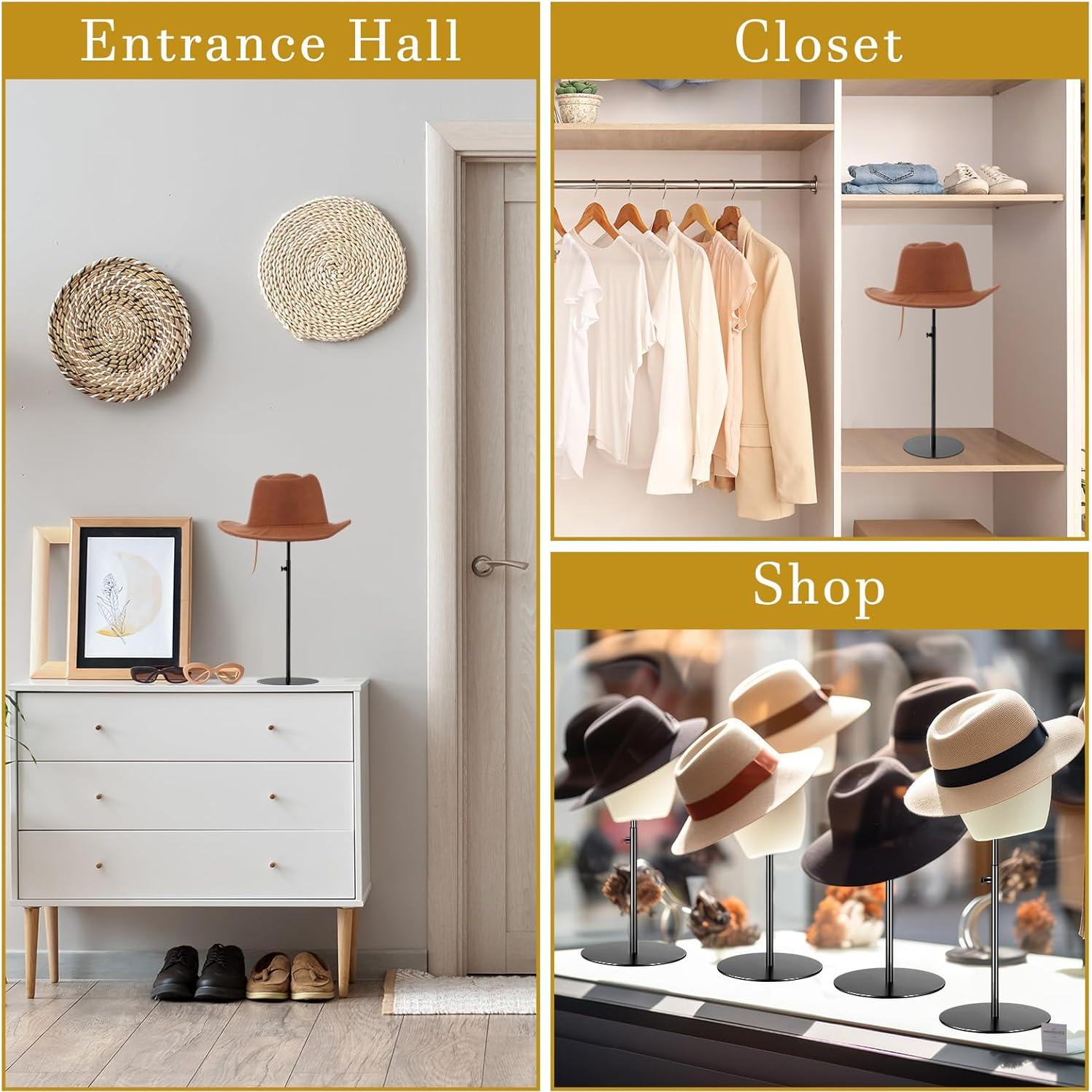 Soporte para Sombreros Sintuff 2 Pcs Ajustable 20-40 cm Negro