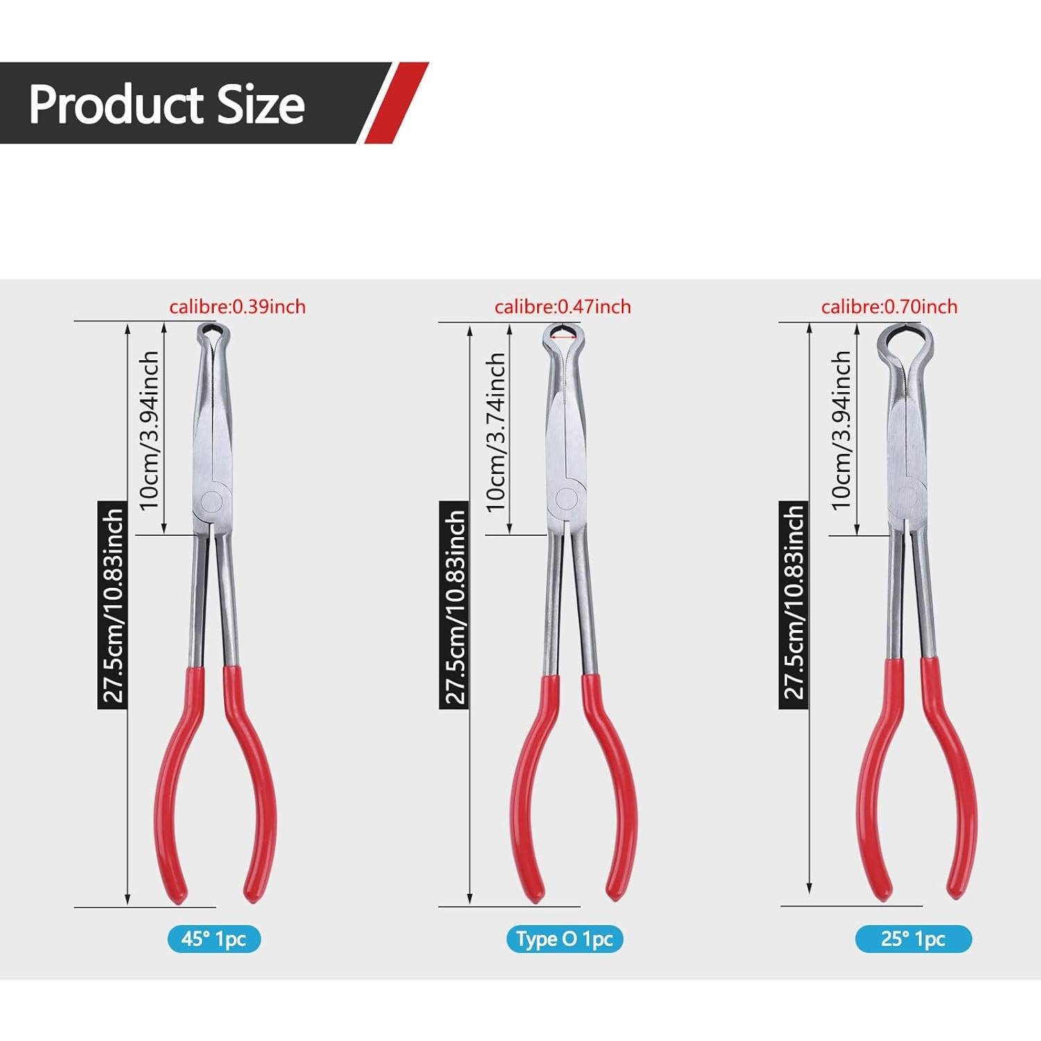 Juego de 3 Alicates de Punta Larga Cricle - 27.94 cm