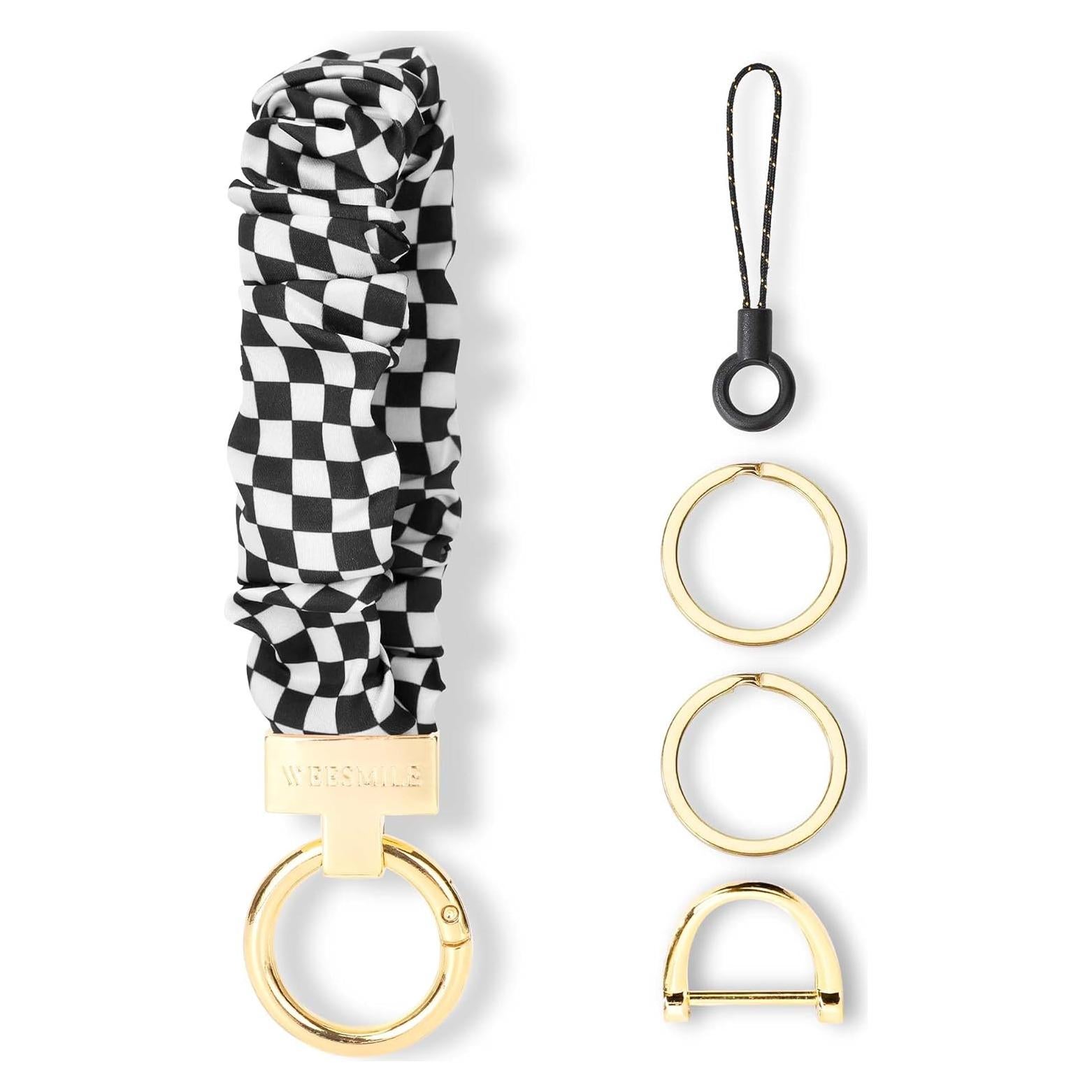Pulsera de Llavero Scrunchie WEESMILE Color Ajedrez