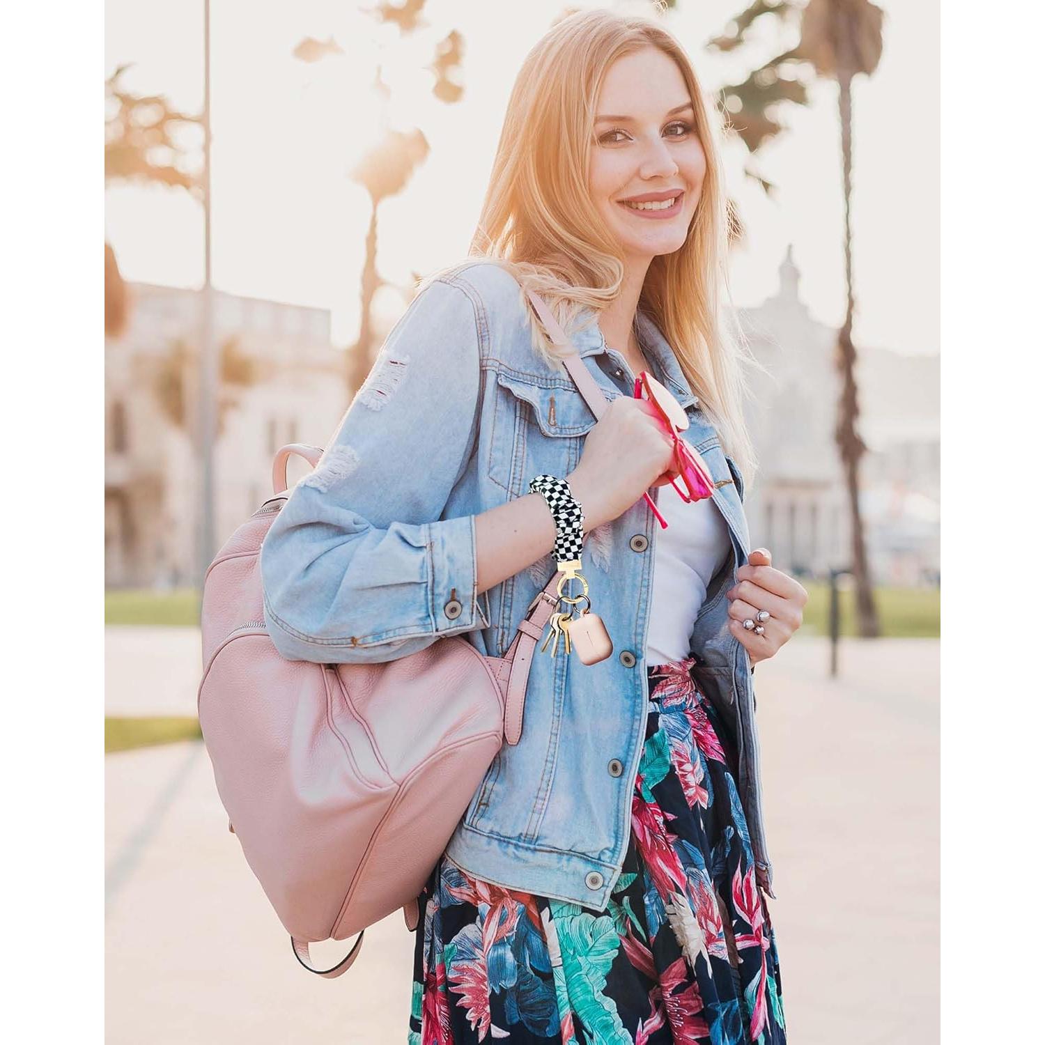 Pulsera de Llavero Scrunchie WEESMILE Color Ajedrez