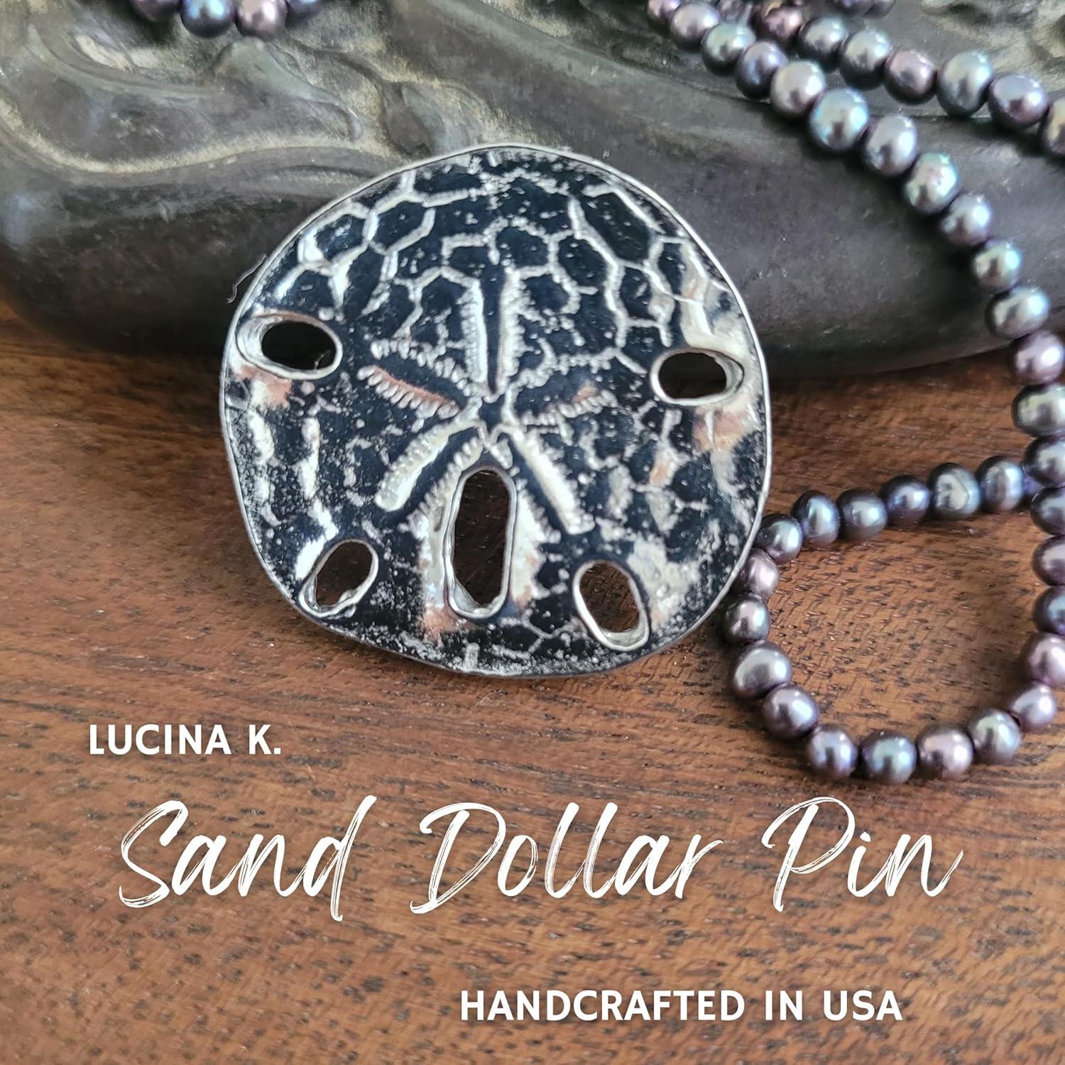 Pin de Bufanda Magnético de Arena de Dólar - Hecho a Mano