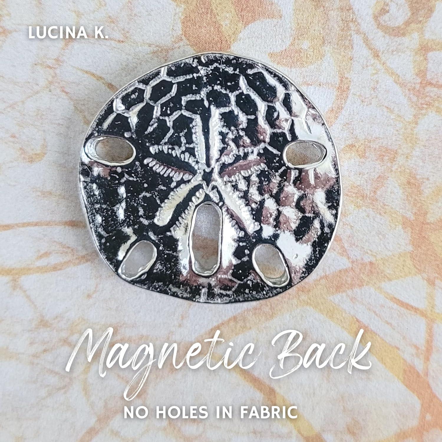 Pin de Bufanda Magnético de Arena de Dólar - Hecho a Mano