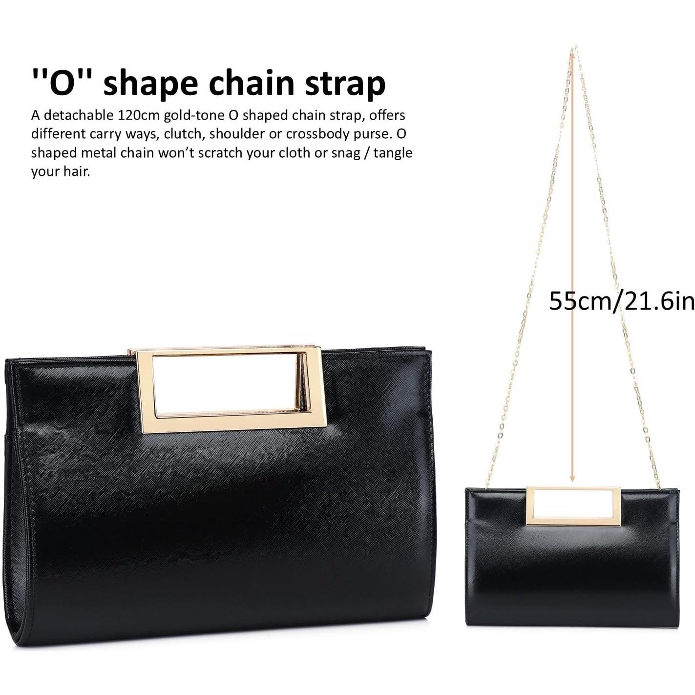 Bolso de Mano Elegante DETARA para Mujeres - Cuero PU Negro