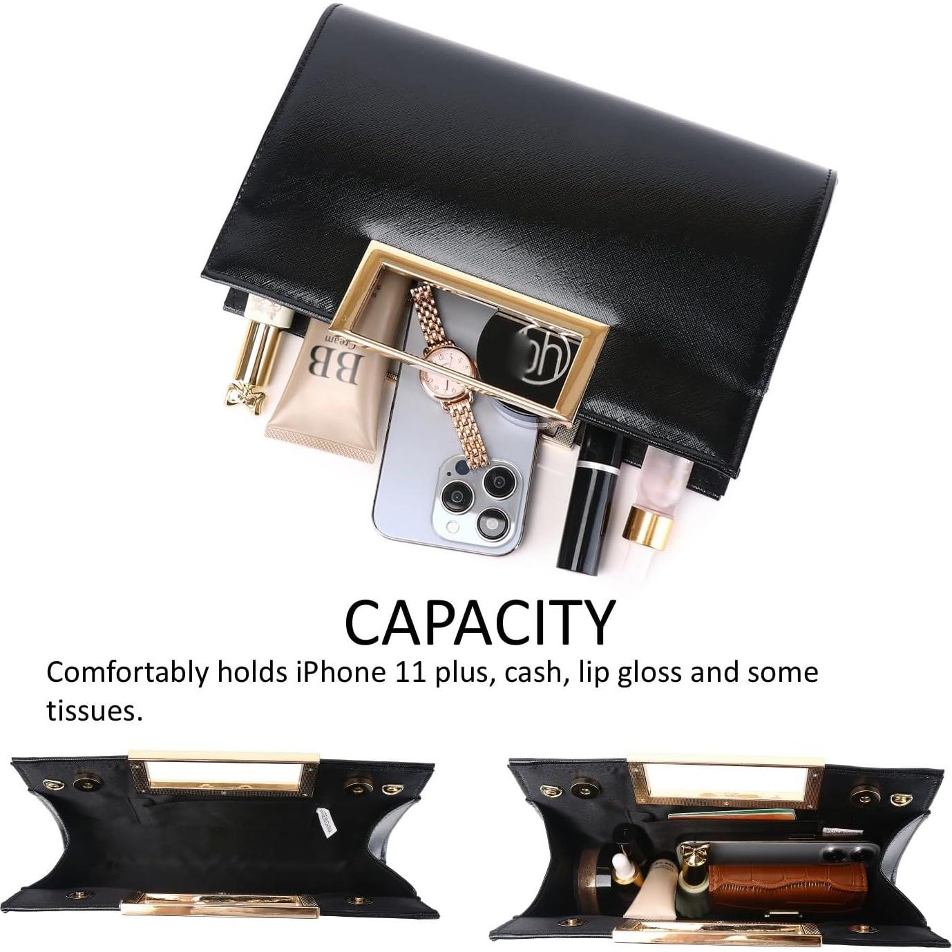 Bolso de Mano Elegante DETARA para Mujeres - Cuero PU Negro