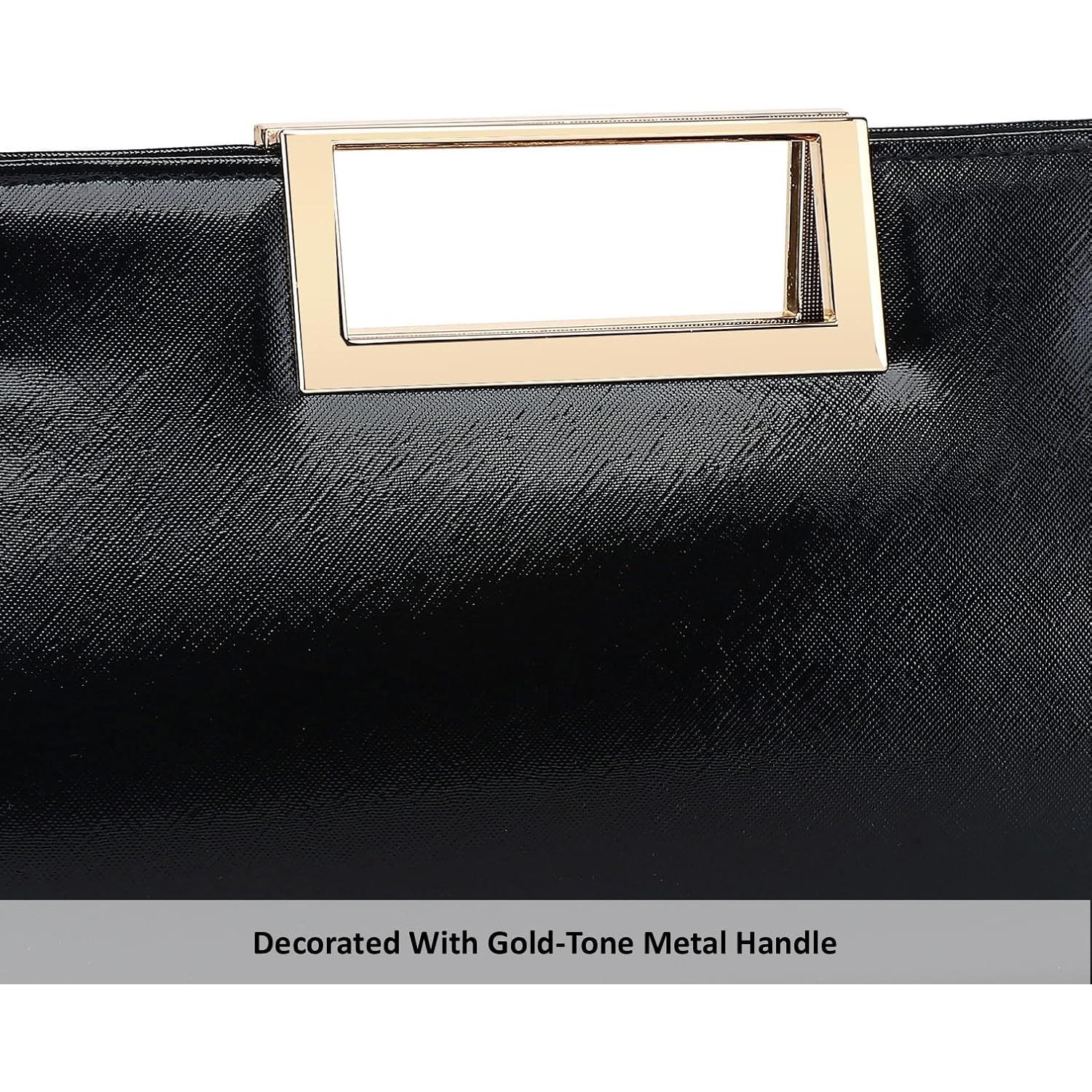 Bolso de Mano Elegante DETARA para Mujeres - Cuero PU Negro