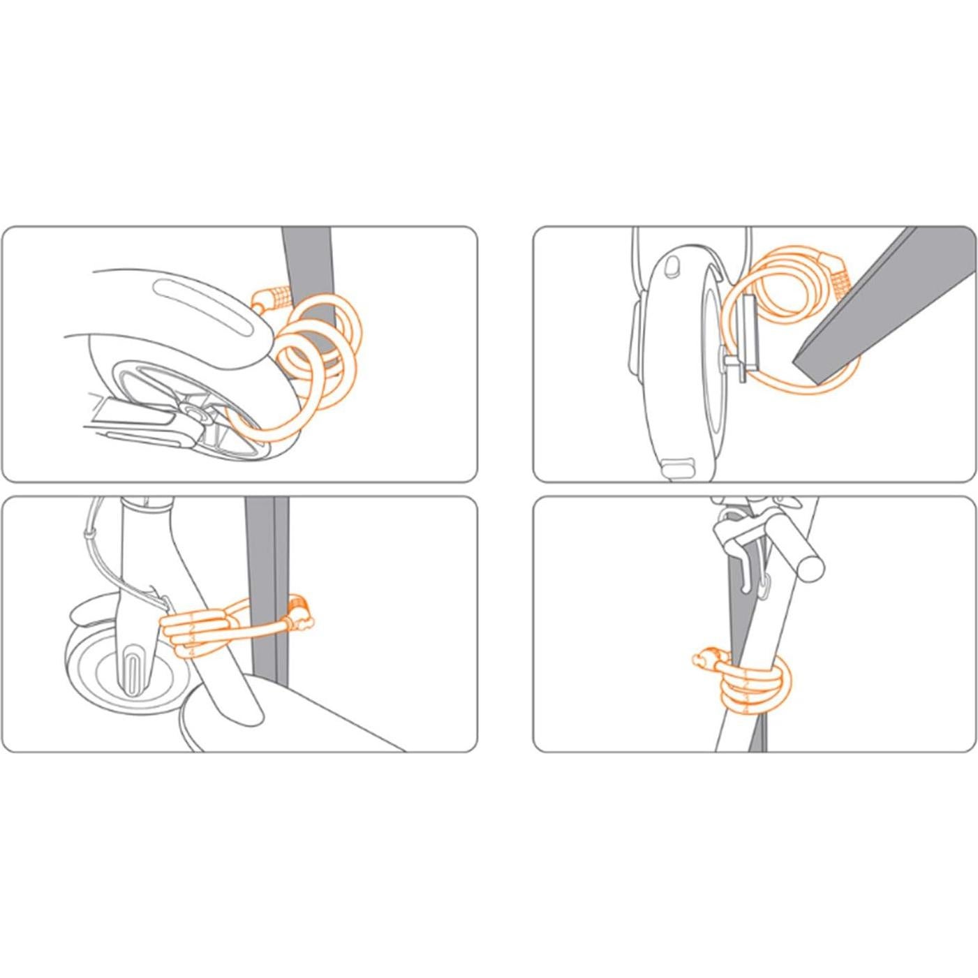 Candado de Combinación Segway Ninebot 120cm 5 Dígitos Negro