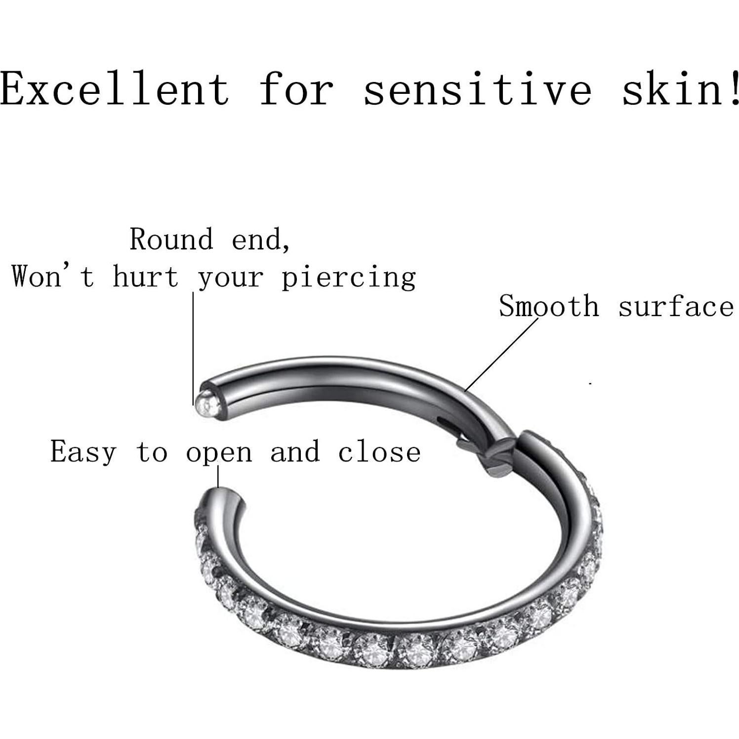 Aro de nariz sin costura LOVEBODYJEWELRY acero 316L 16G 6mm