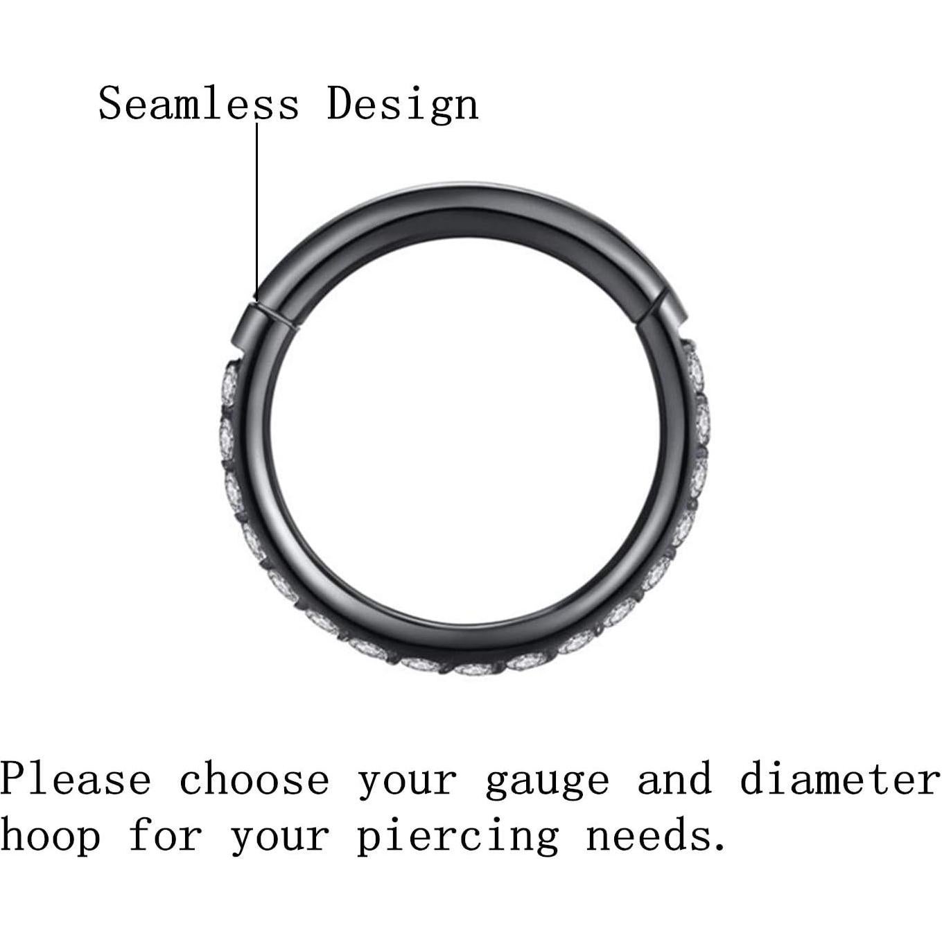 Aro de nariz sin costura LOVEBODYJEWELRY acero 316L 16G 6mm