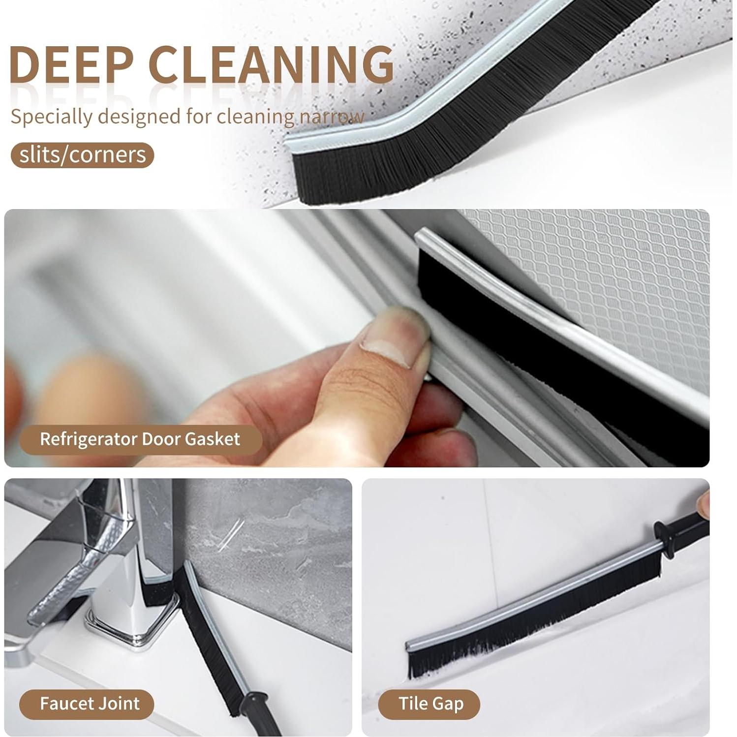 Cepillo de Limpieza de Ranuras Sayutie 6 Piezas Negro