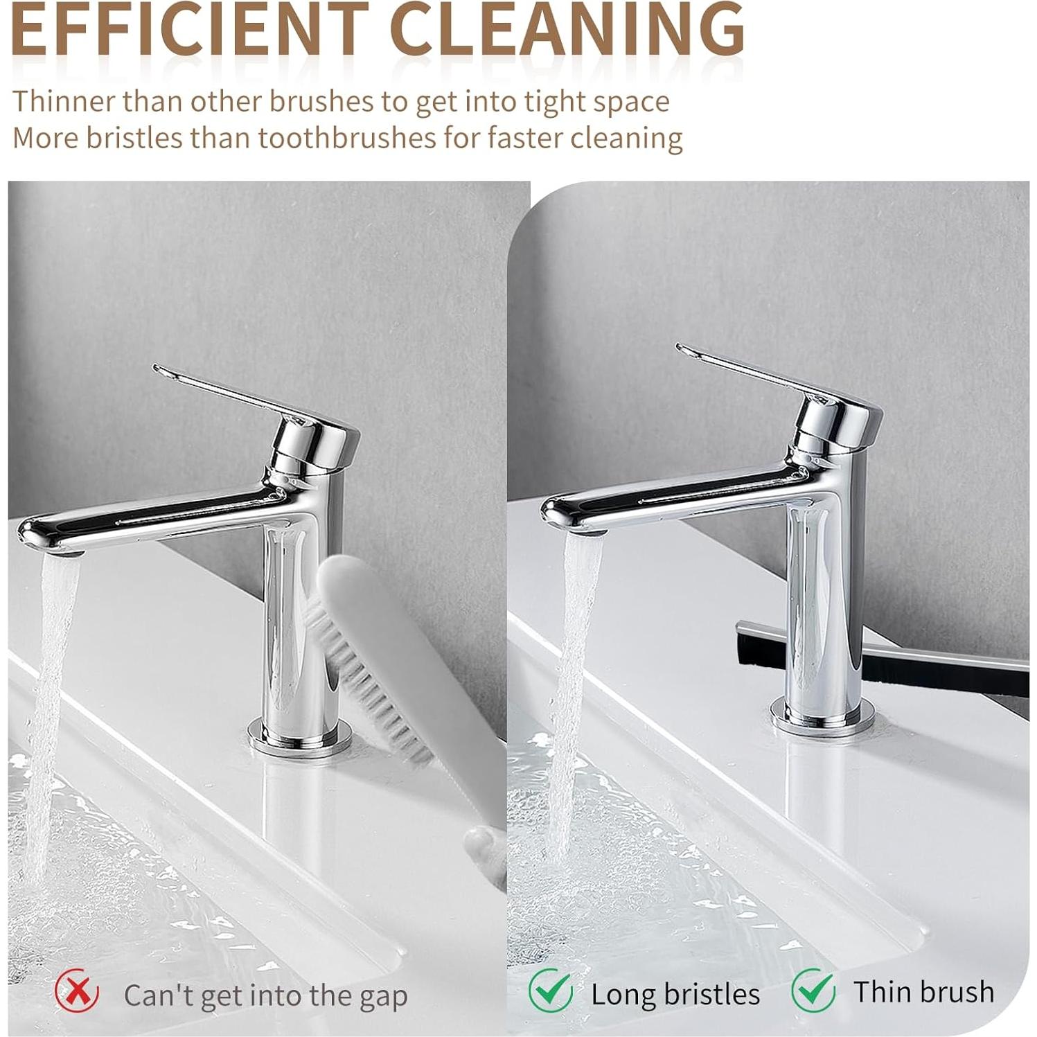 Cepillo de Limpieza de Ranuras Sayutie 6 Piezas Negro